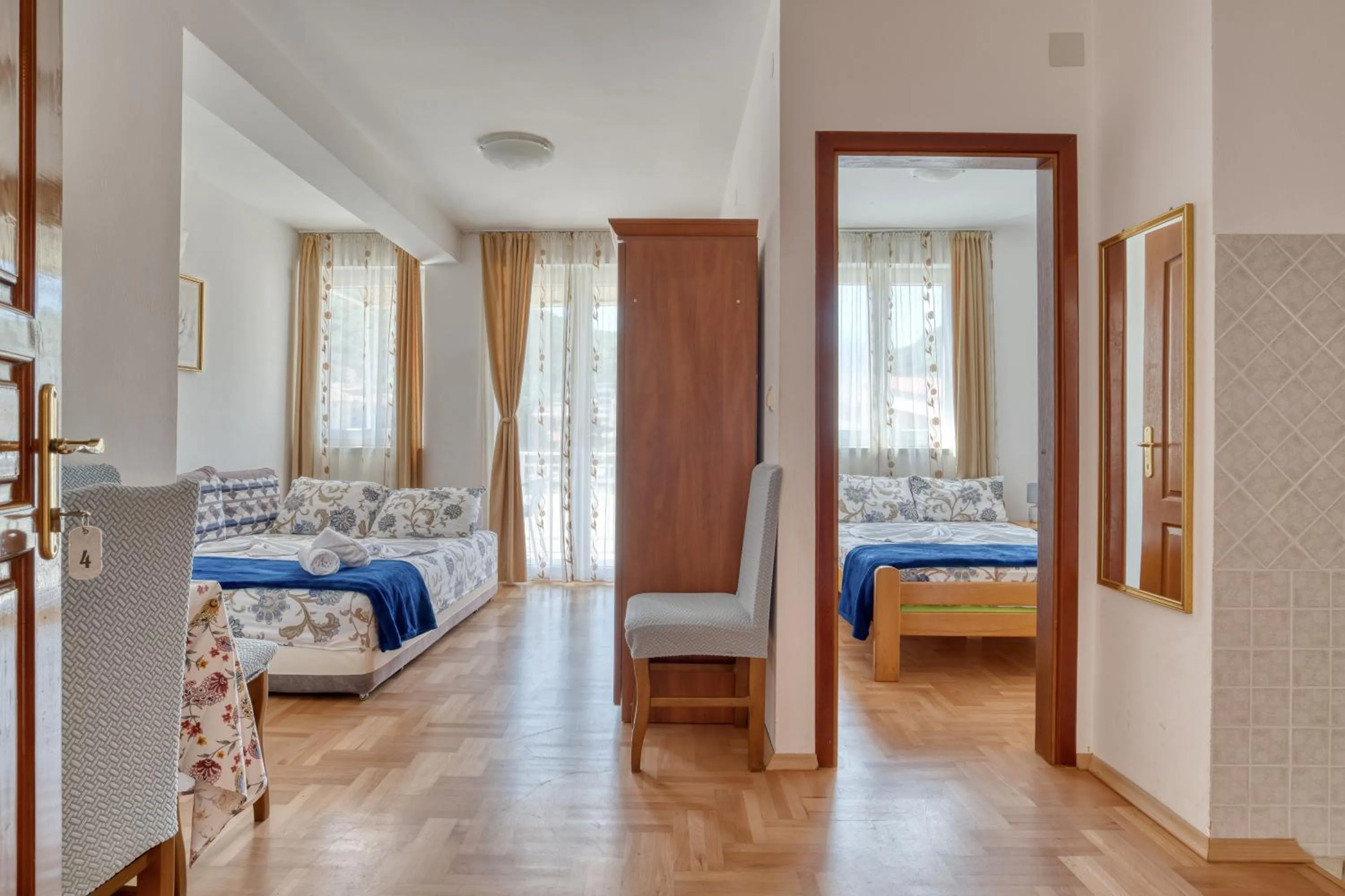 Living room, Bed in Apartments Elena