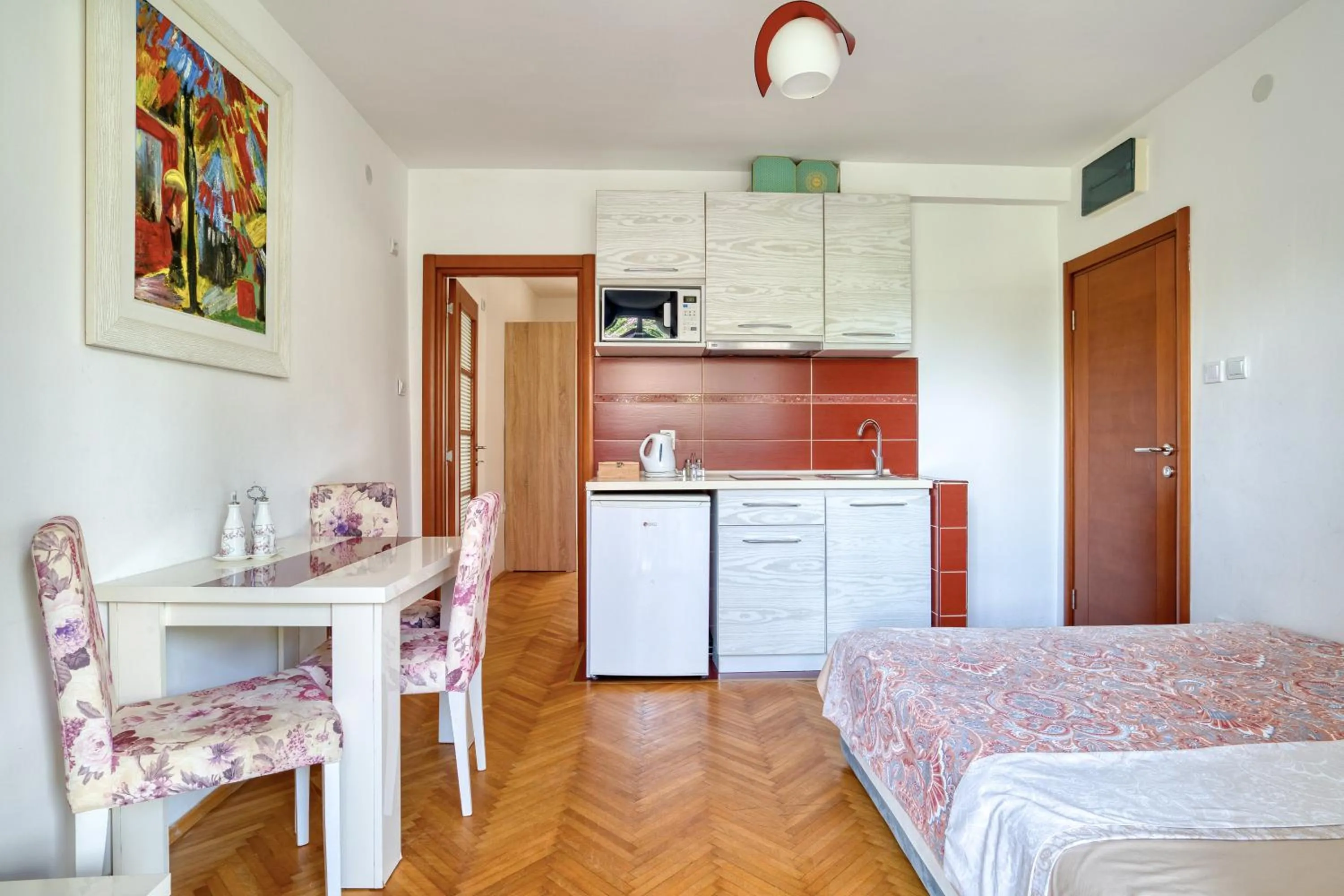 Living room, Bed in Apartments Elena