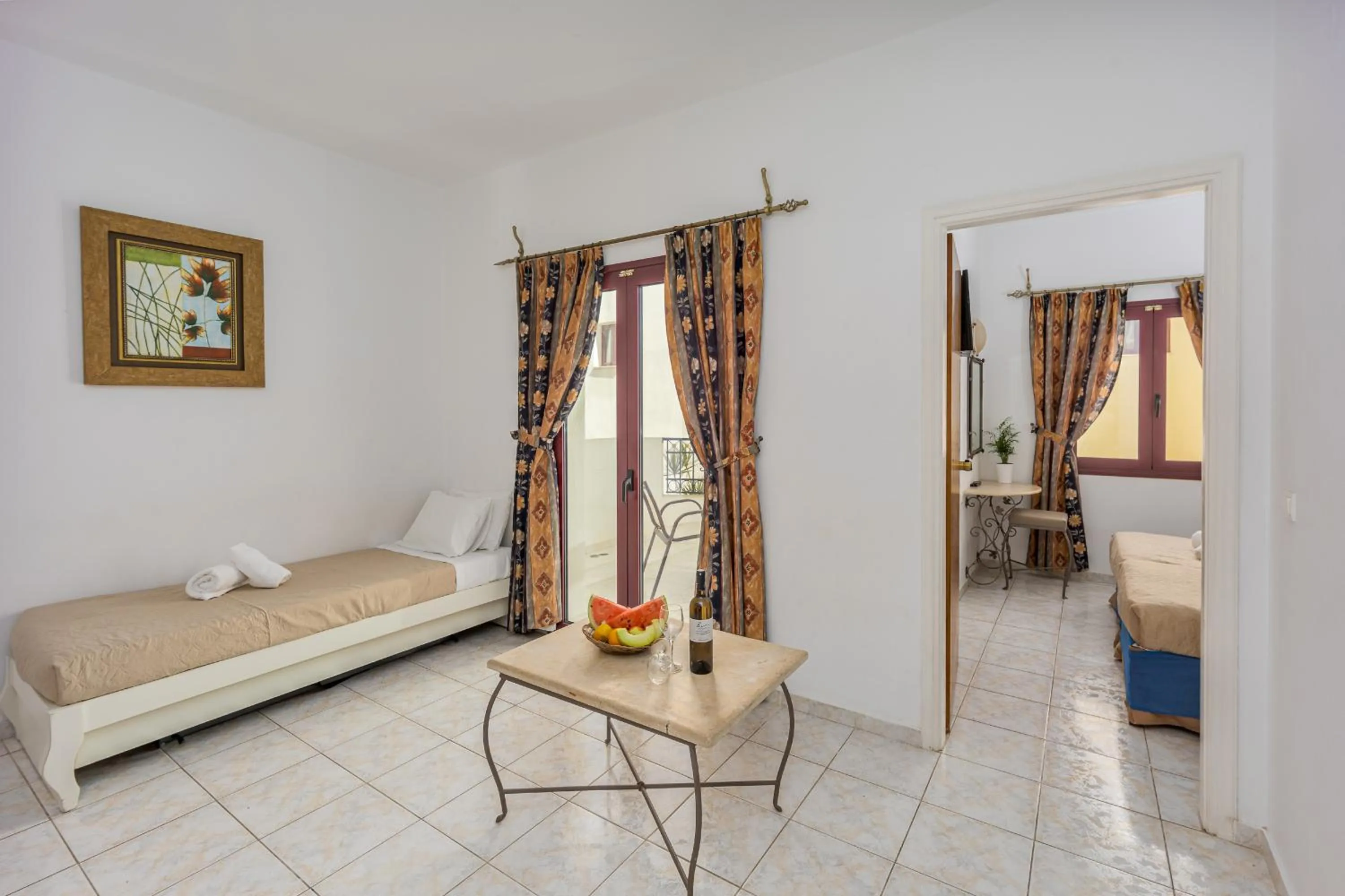 Bed in Irida Aparthotel Malia by Estia