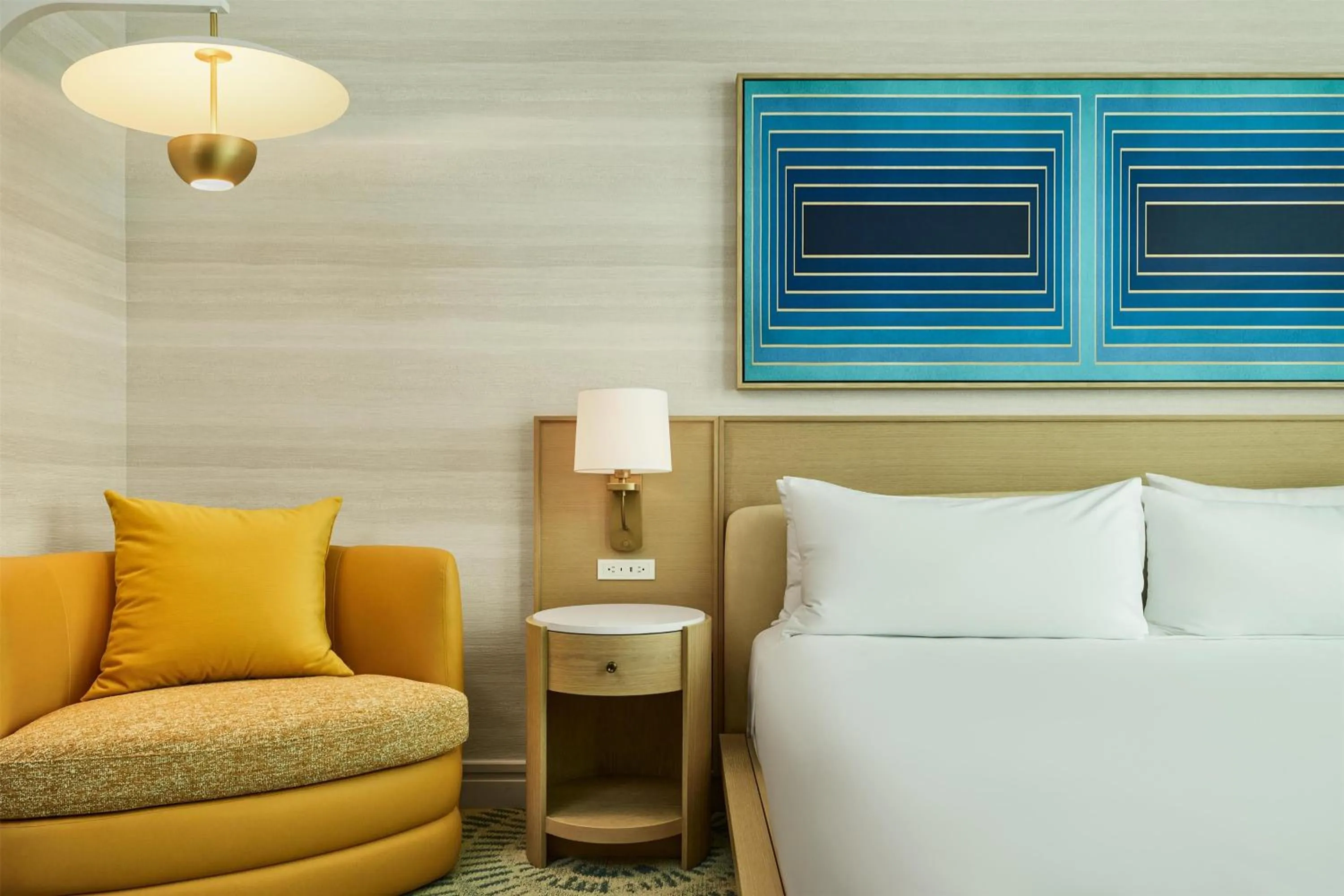 Living room, Bed in The Highland Dallas, Curio Collection by Hilton