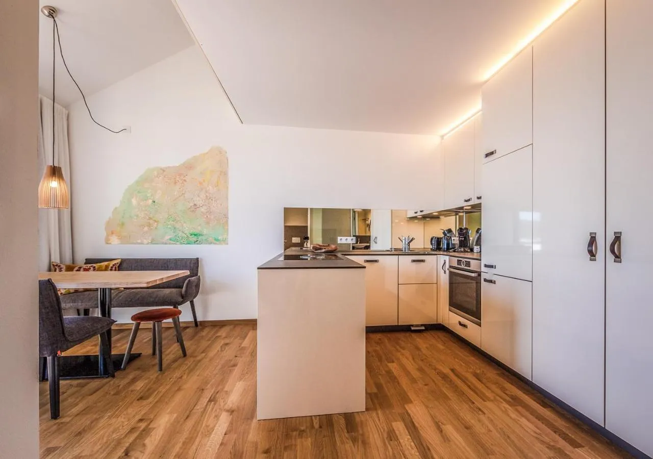 Kitchen or kitchenette in Ferienwohnungen Boardinghouse Bodensee