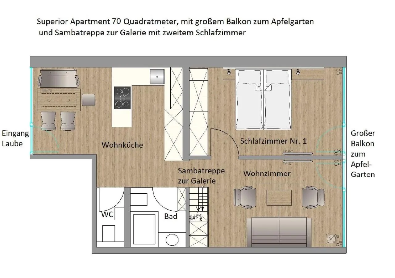 Floor plan in Ferienwohnungen Boardinghouse Bodensee