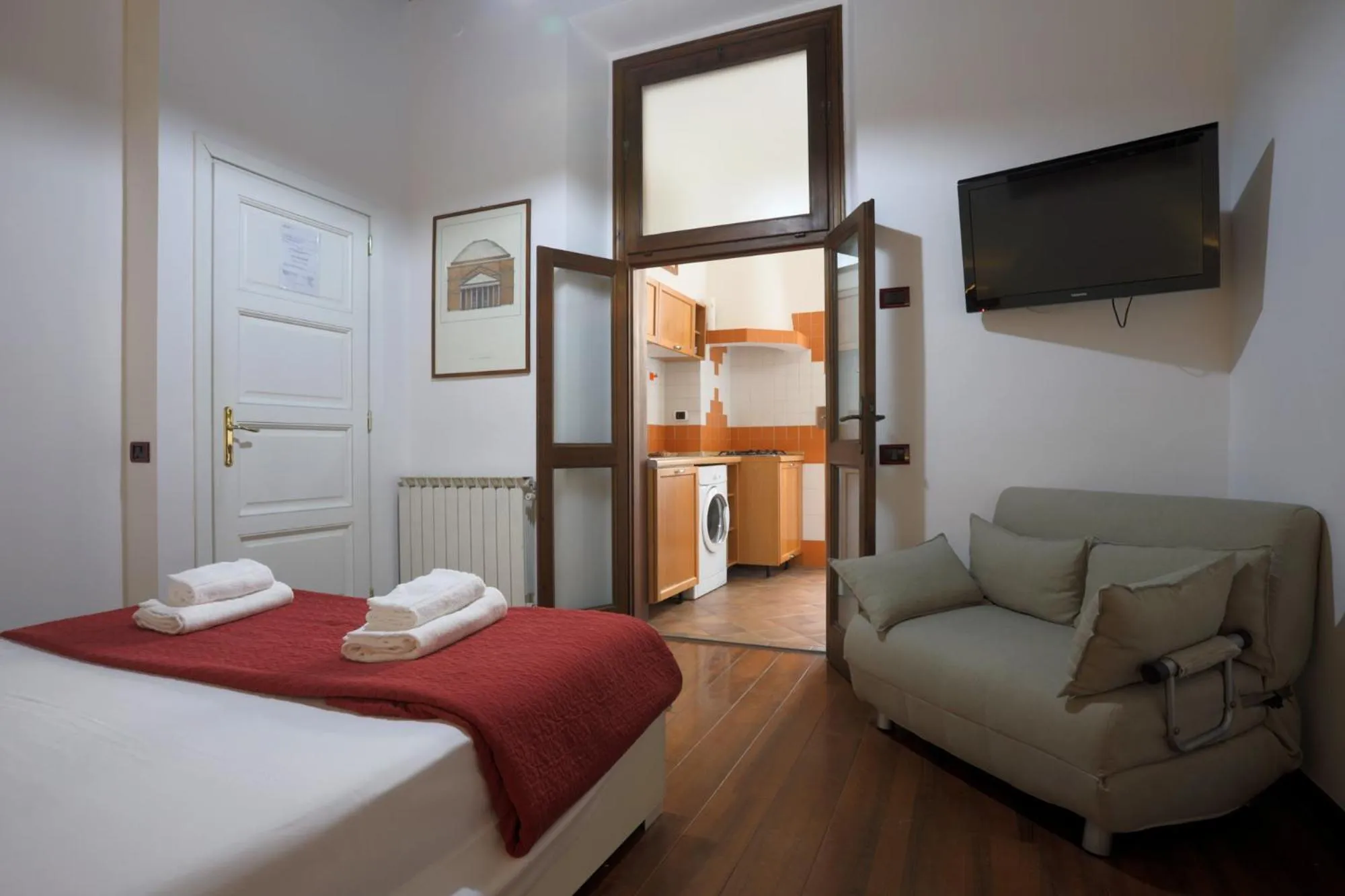 Kitchen or kitchenette, Bed in Borgo Pio 91