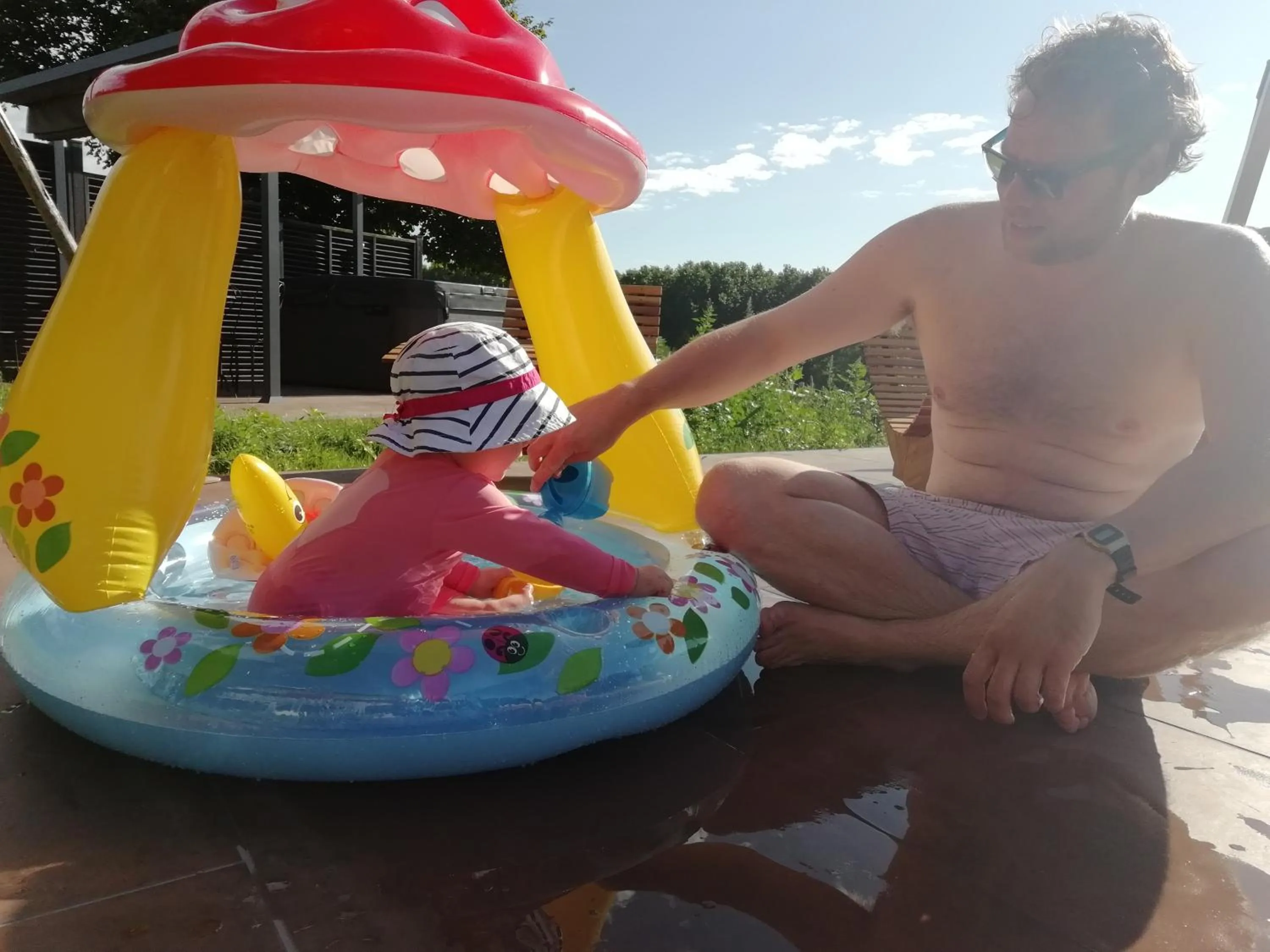 Pool view in La Haute Forge B&B