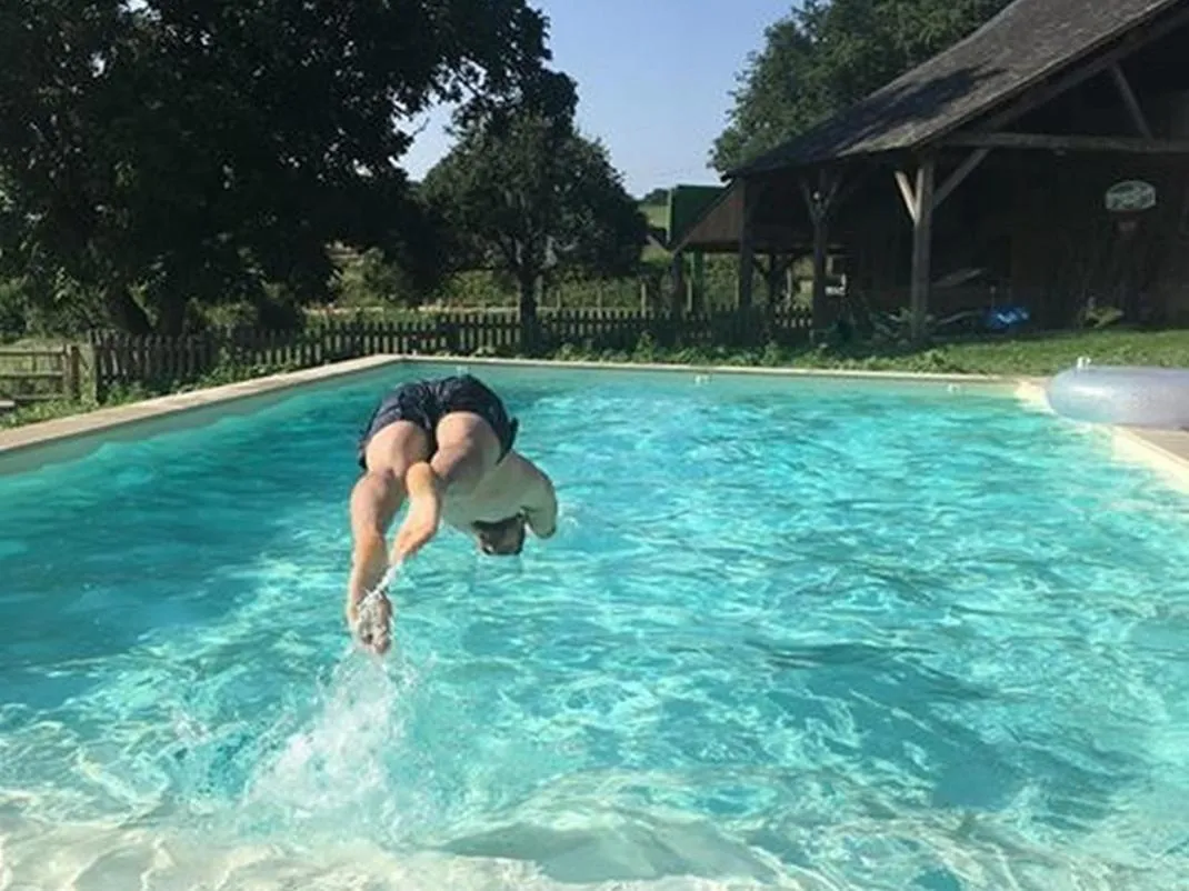 Pool view in La Haute Forge B&B