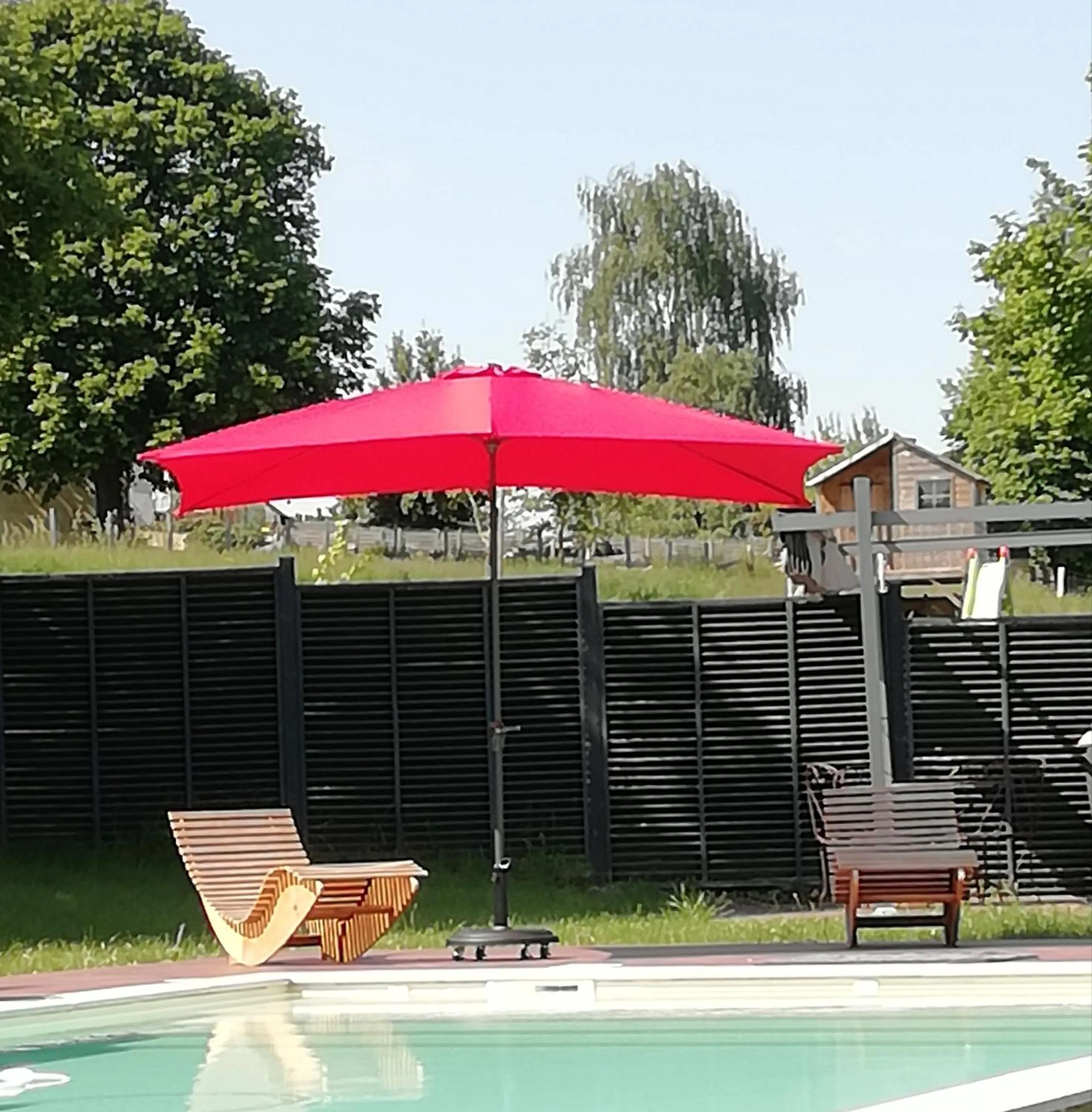 Pool view in La Haute Forge B&B