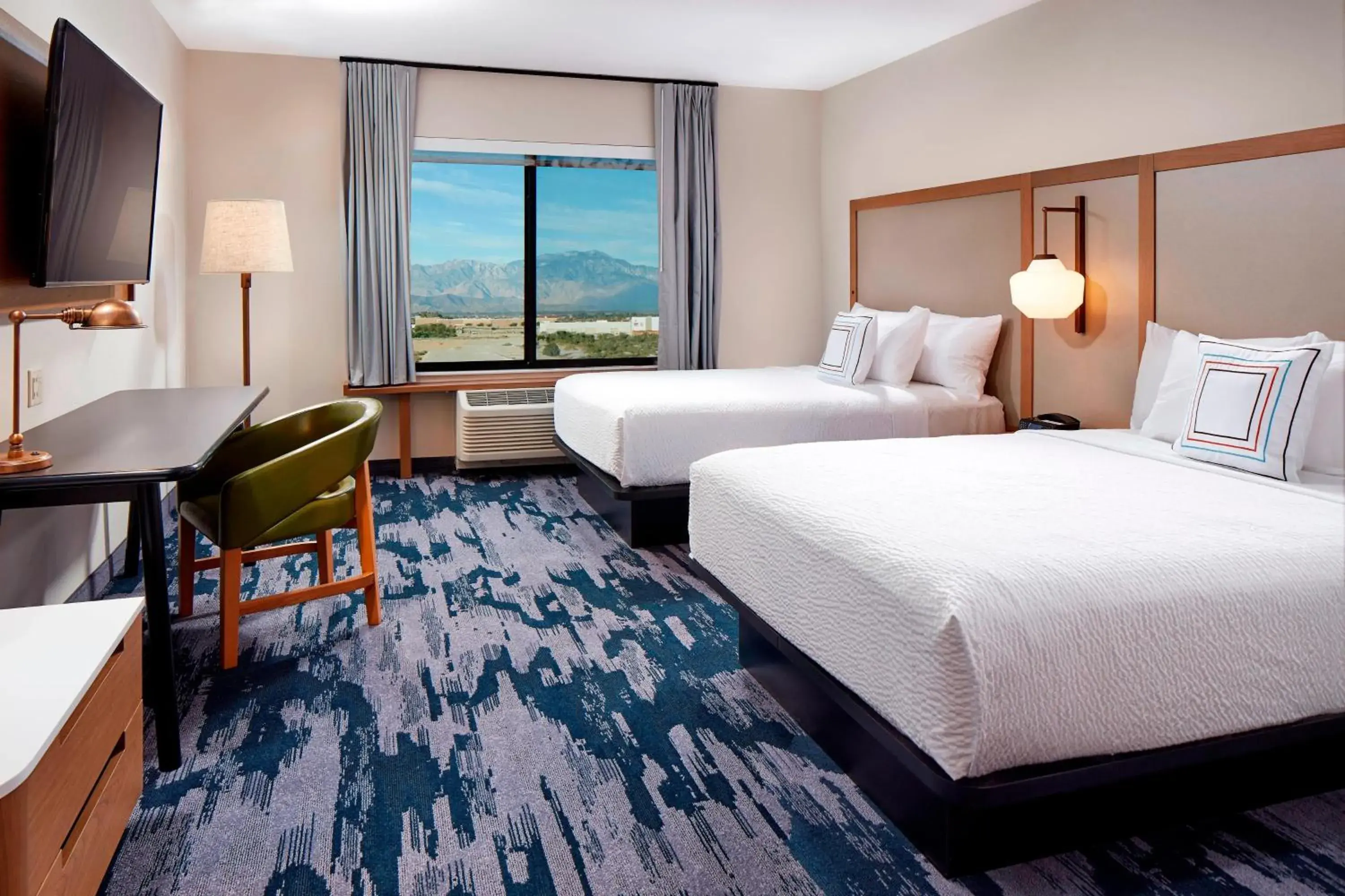 Queen Room with Two Queen Beds and Roll-in Shower - Mobility Accessible in Fairfield by Marriott Inn & Suites Indio Coachella Valley Queen Room with Two Queen Beds and Roll-in Shower - Mobility Accessible in Fairfield by Marriott Inn & Suites Indio Coachella Valley