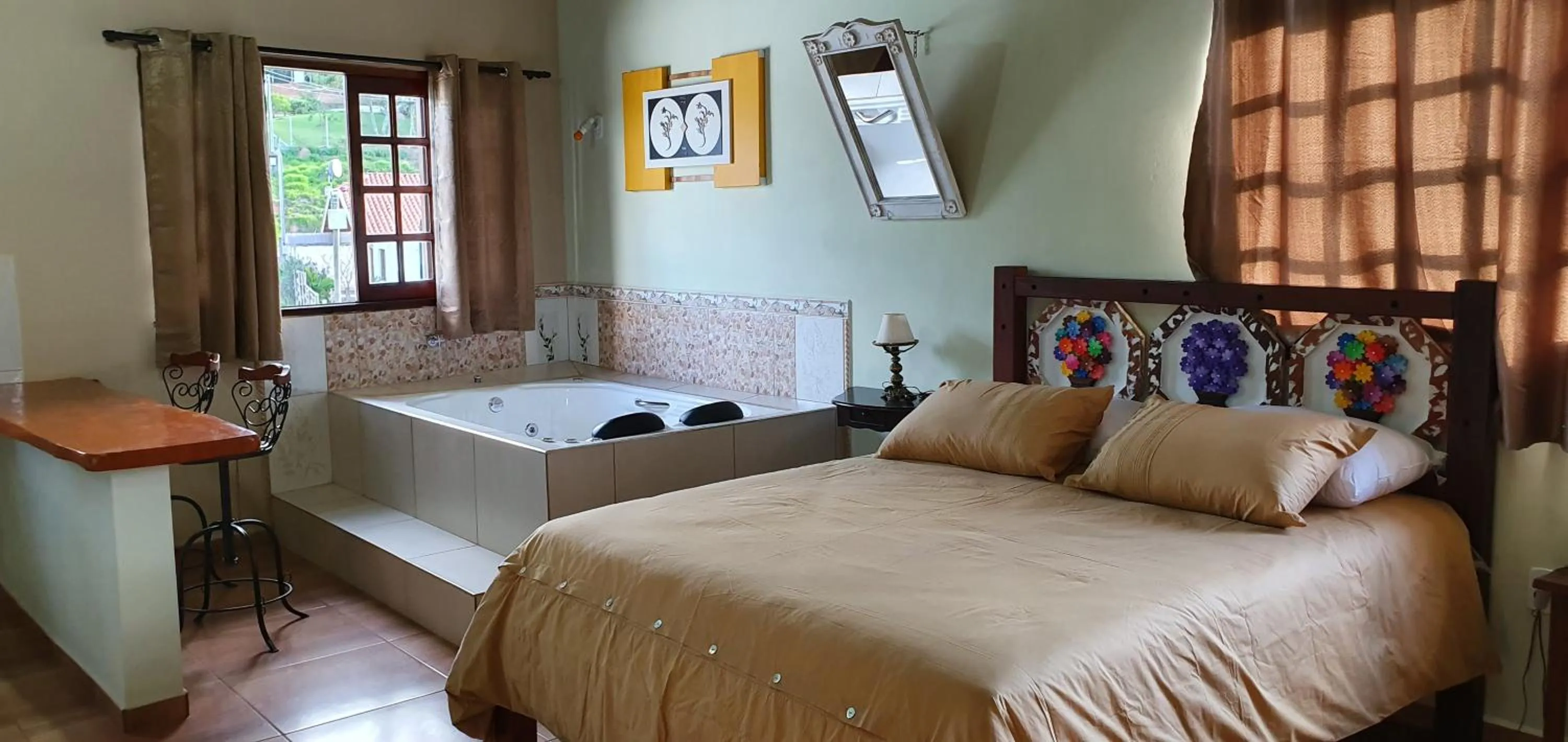 Bed in Pousada Chalés São Francisco