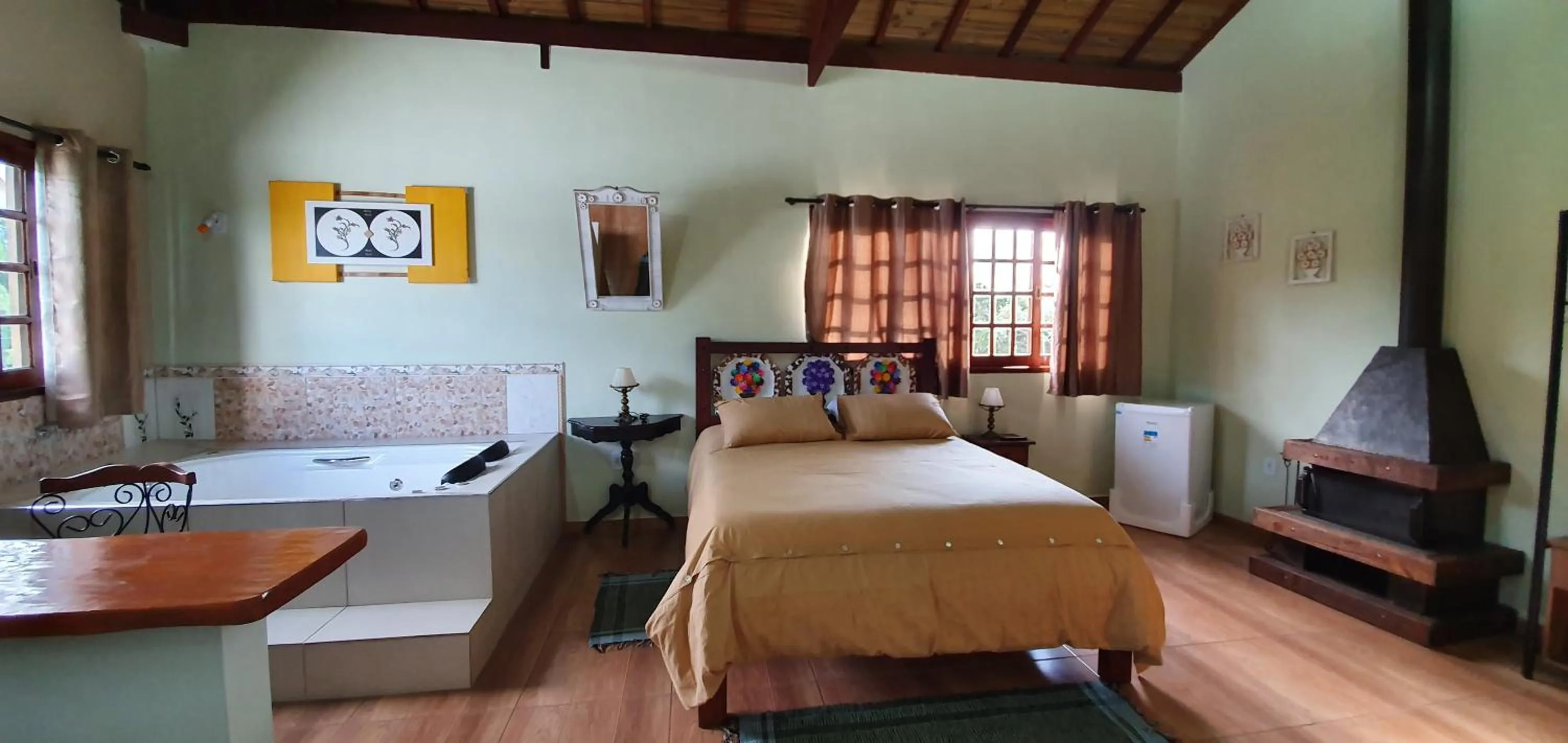 Bed in Pousada Chalés São Francisco