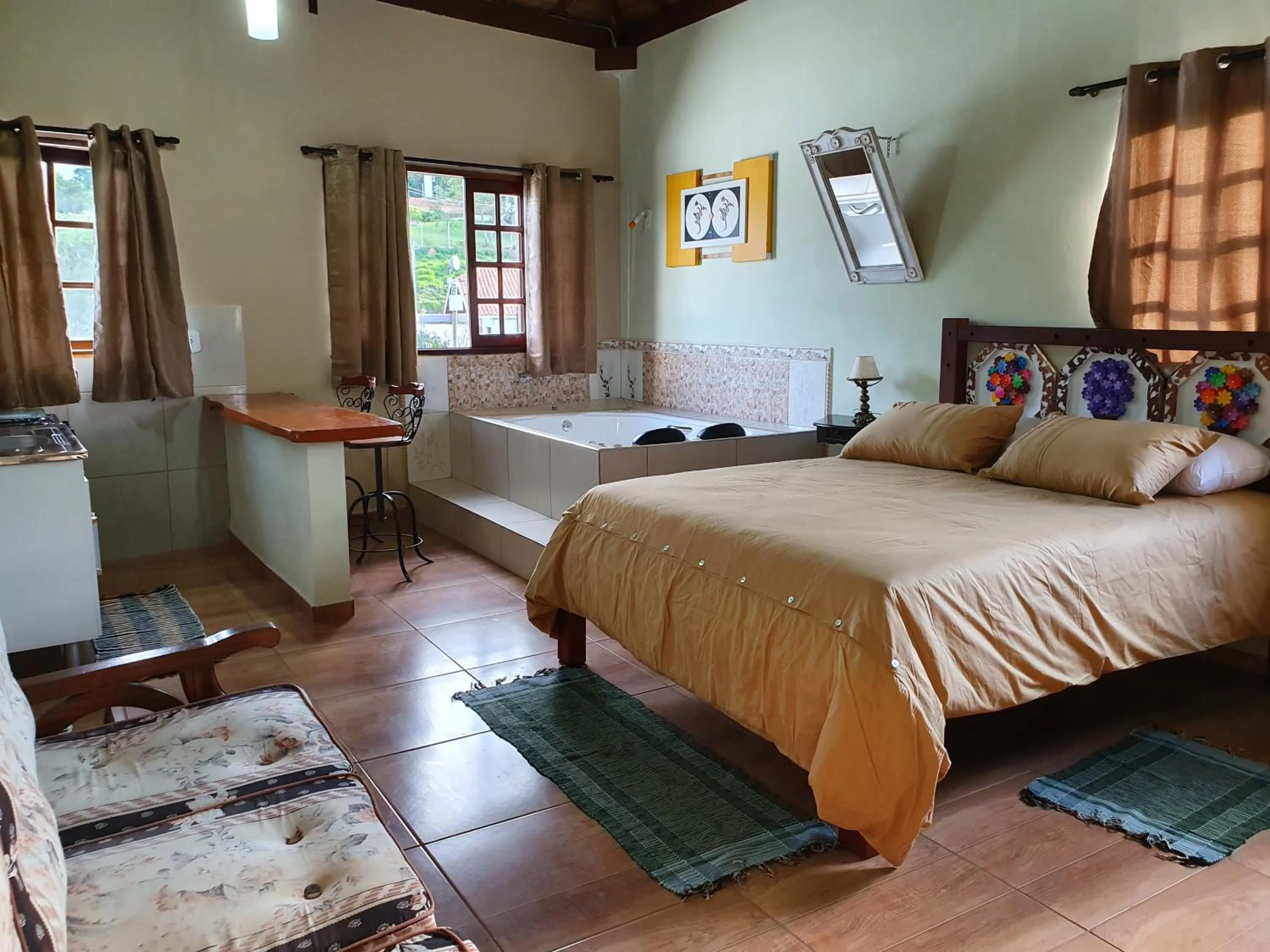 Bed in Pousada Chalés São Francisco