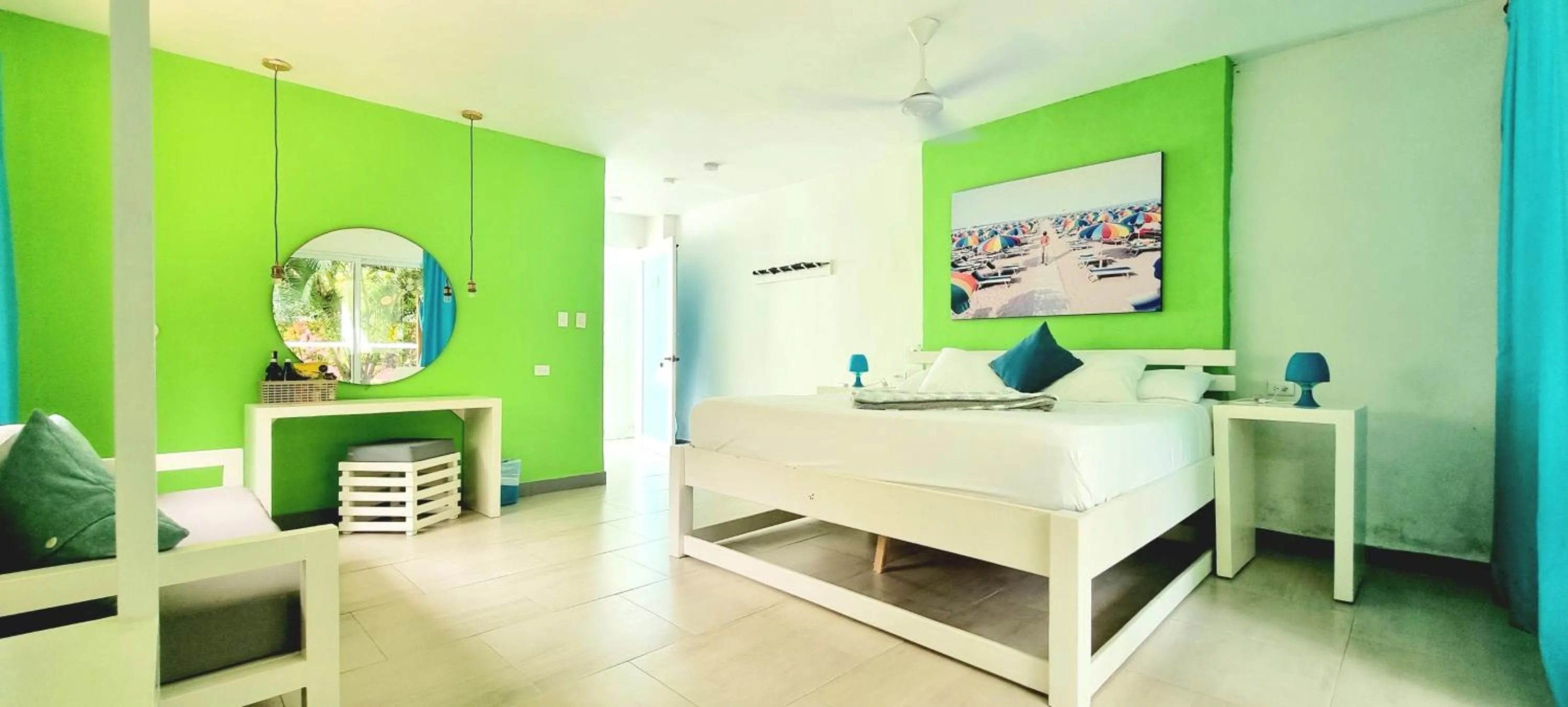 Living room, Bed in Blue Mango Beach Hotel