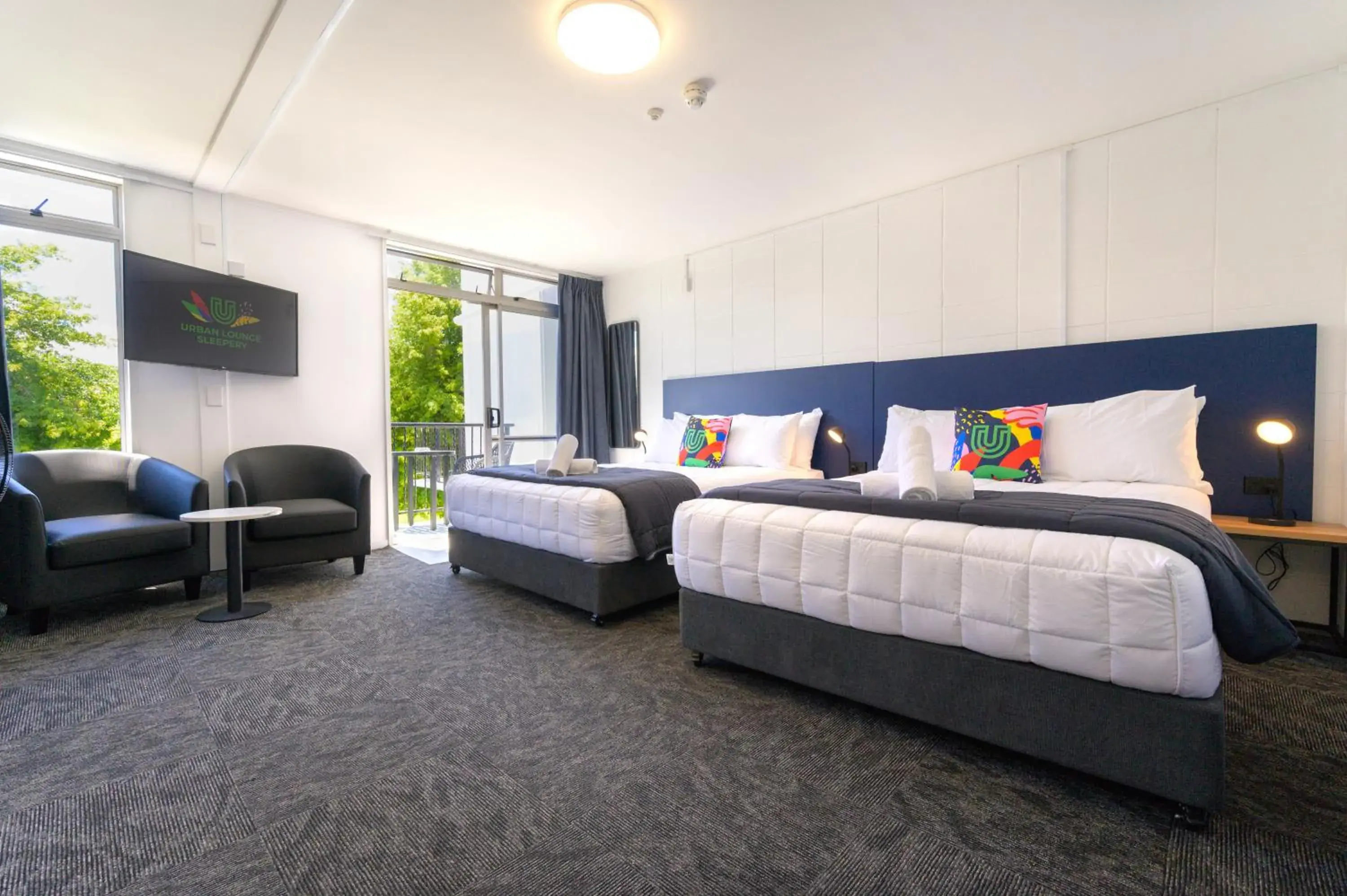 Deluxe Queen Room with Two Queen Beds in Urban Lounge Sleepery, SureStay Collection by BW Deluxe Queen Room with Two Queen Beds in Urban Lounge Sleepery, SureStay Collection by BW