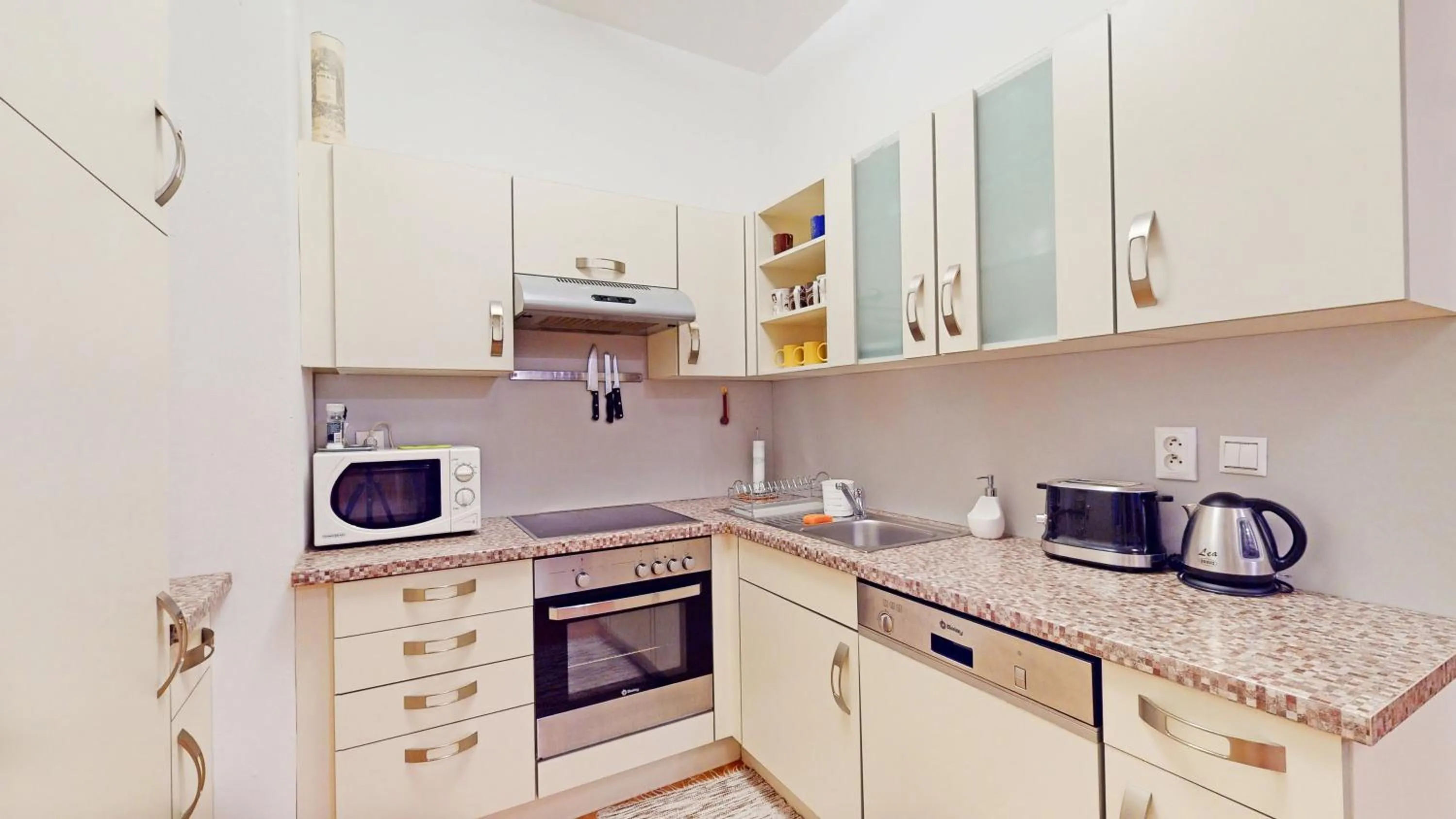 kitchen in Central Apartmany Biela street