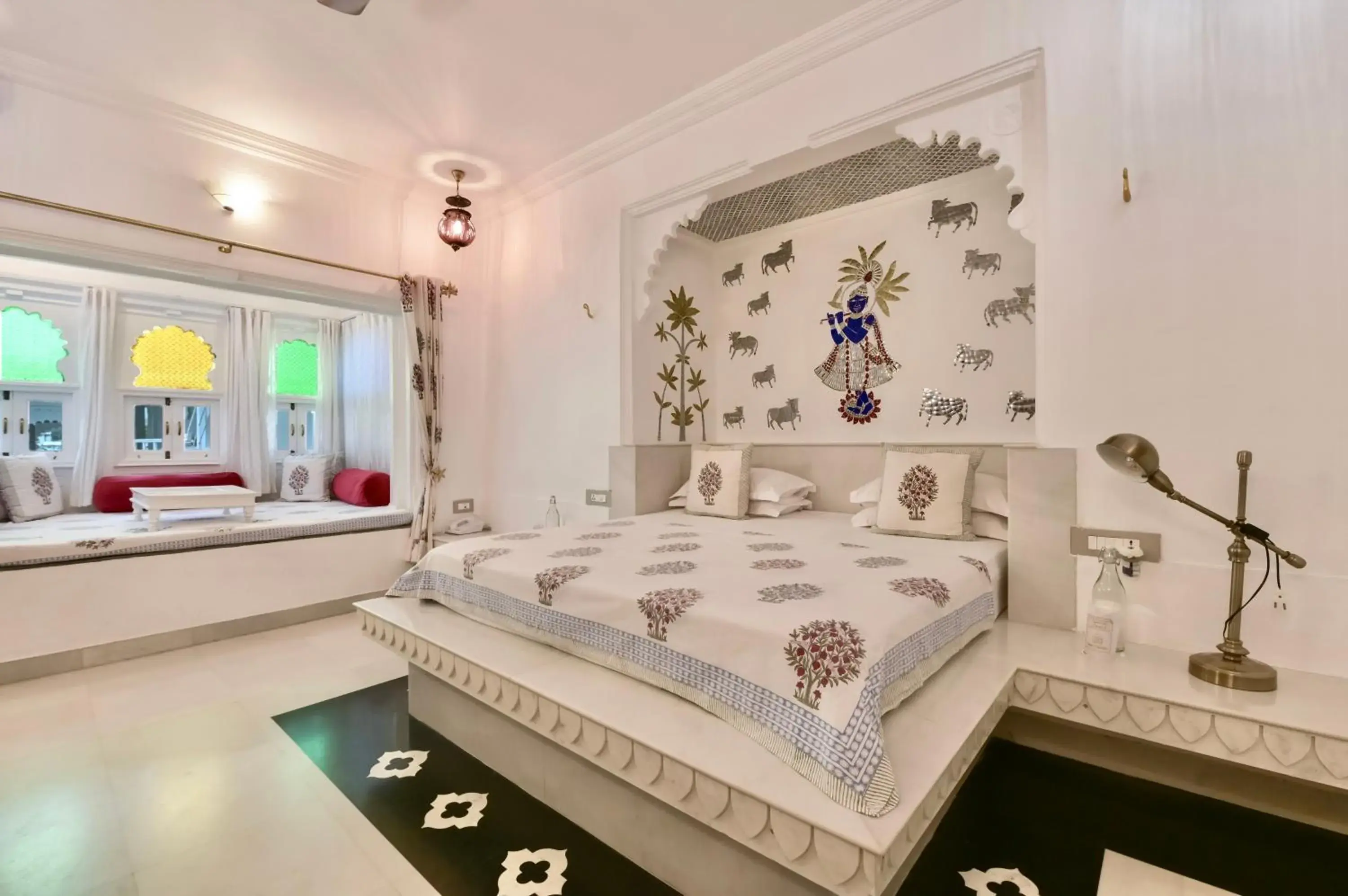 View (from property/room), Bed in Jagat Niwas Palace View (from property/room), Bed in Jagat Niwas Palace