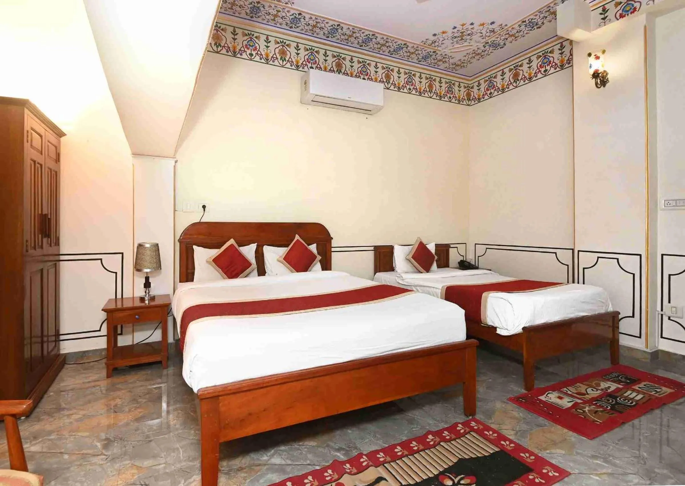 Bed in Virasat Mahal Heritage Hotel-Jaipur City Center