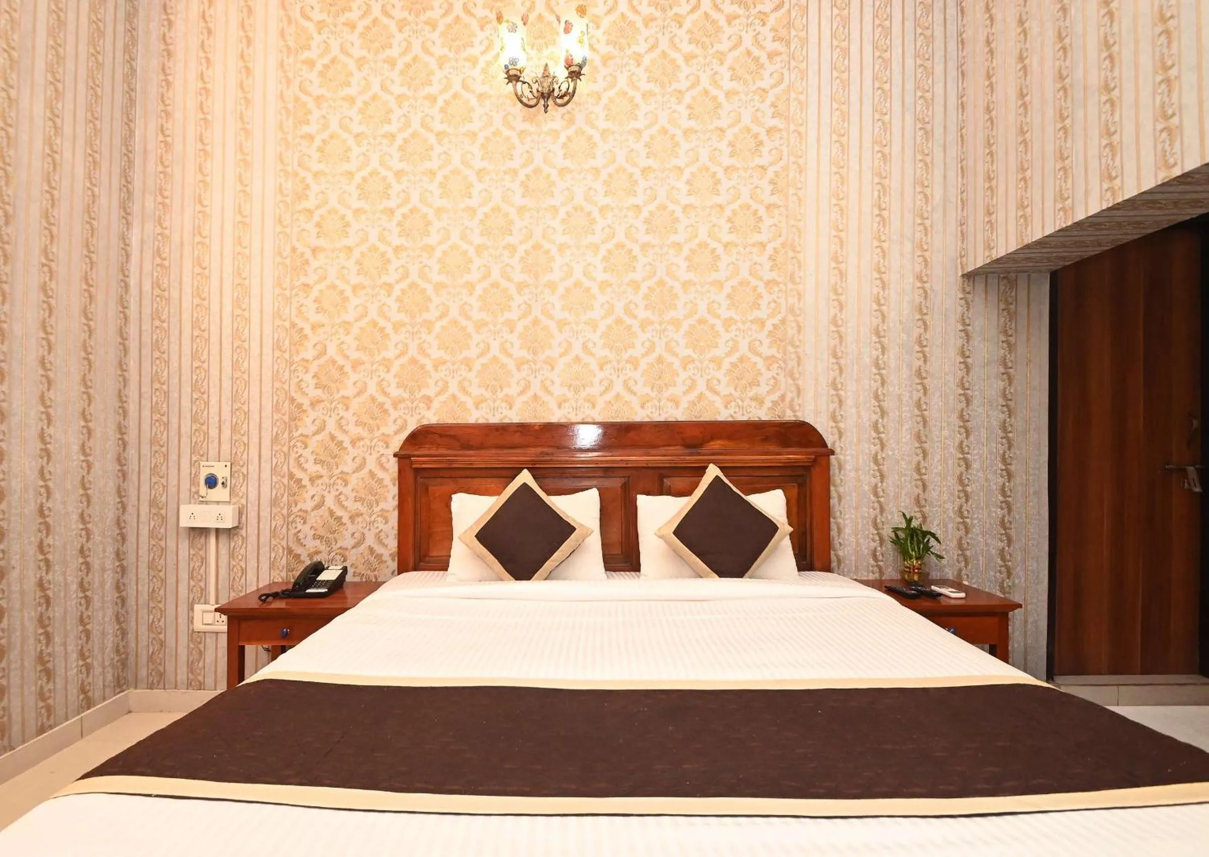 Bed in Virasat Mahal Heritage Hotel-Jaipur City Center