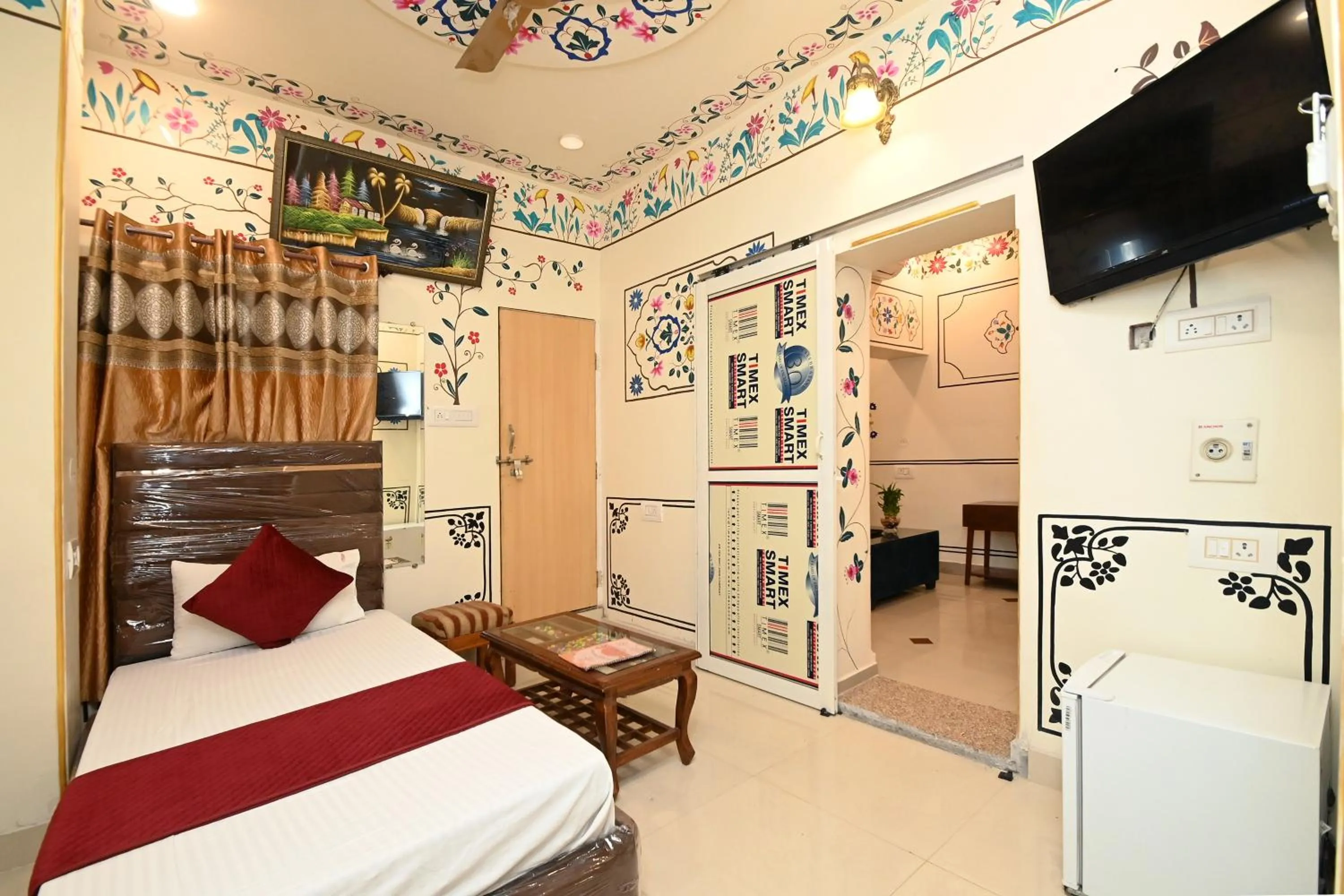 Bed in Virasat Mahal Heritage Hotel-Jaipur City Center