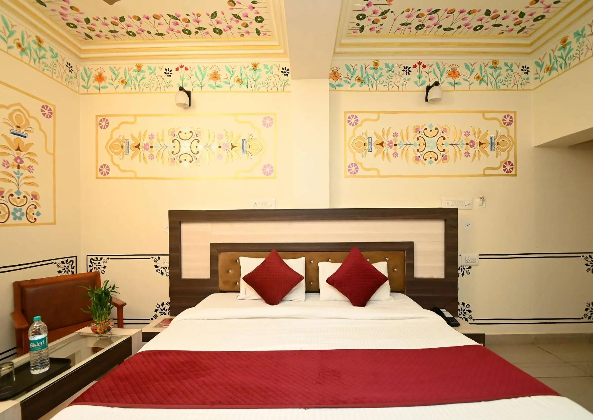 Bed in Virasat Mahal Heritage Hotel-Jaipur City Center