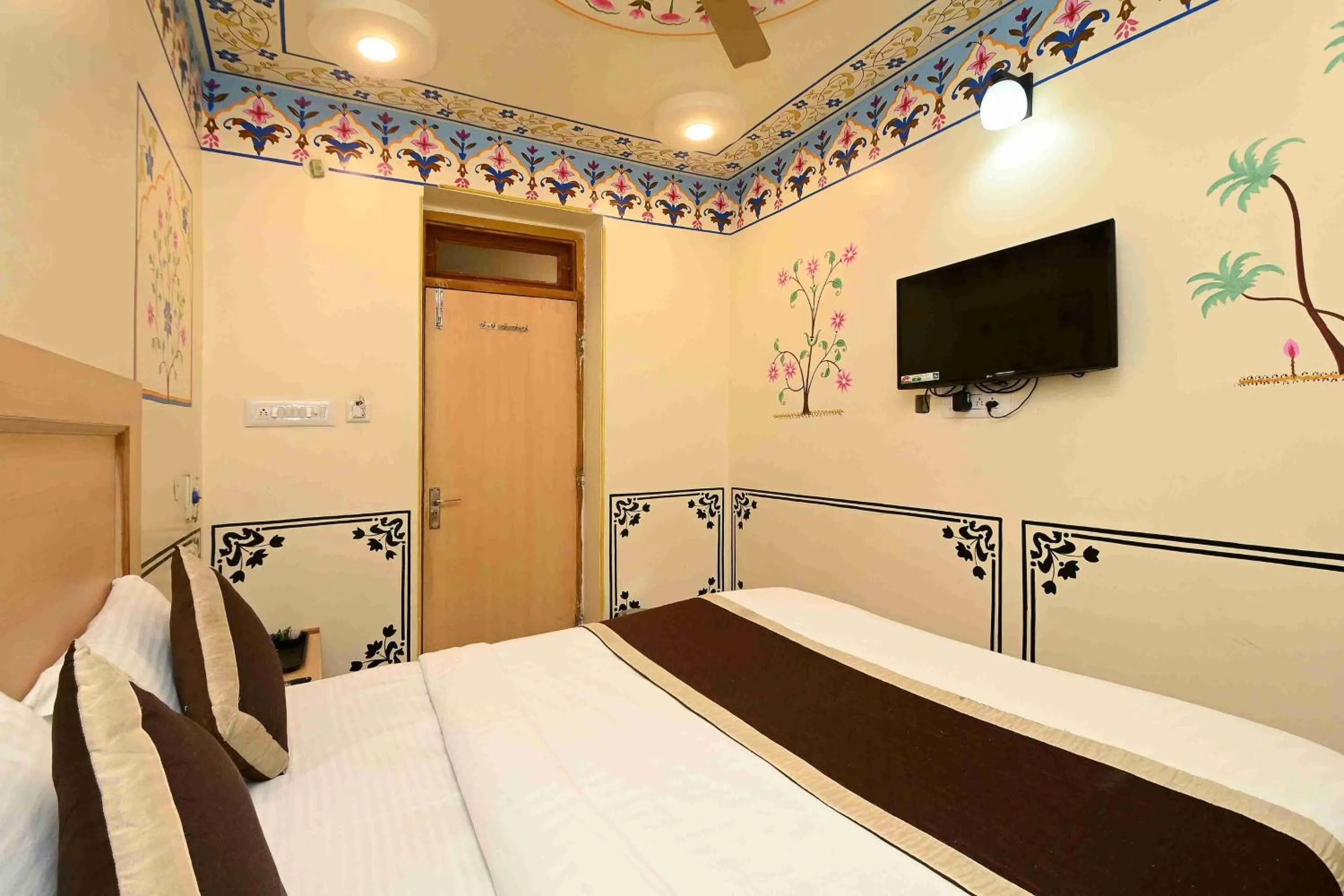 Bed in Virasat Mahal Heritage Hotel-Jaipur City Center