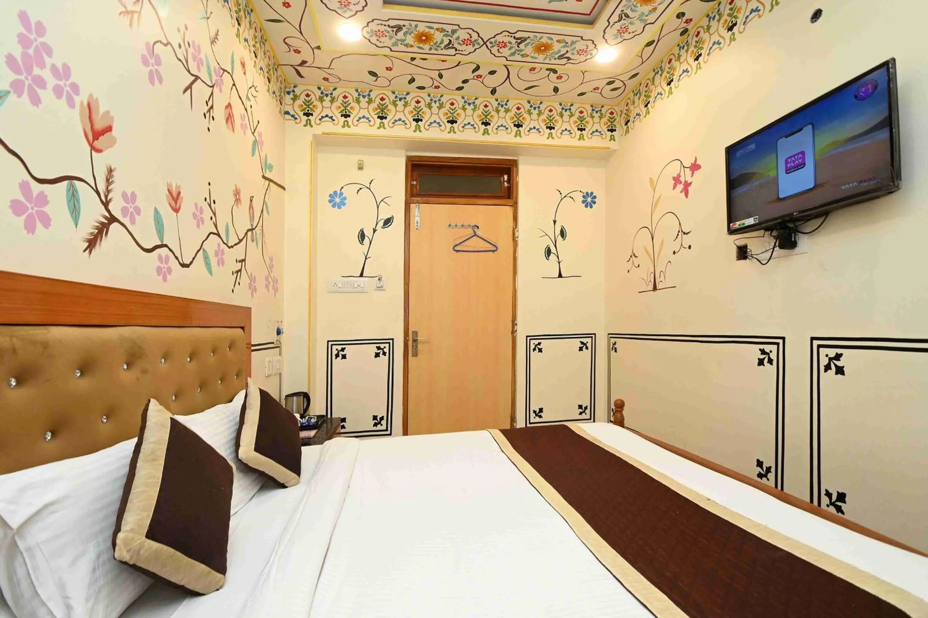 Bed in Virasat Mahal Heritage Hotel-Jaipur City Center