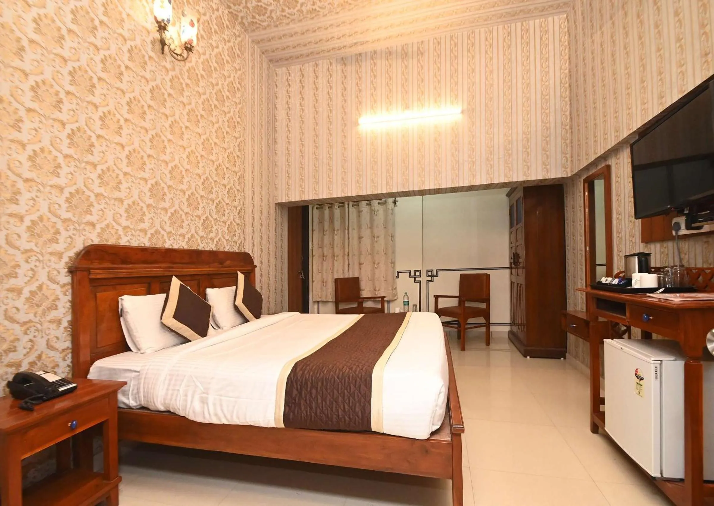 Bed in Virasat Mahal Heritage Hotel-Jaipur City Center