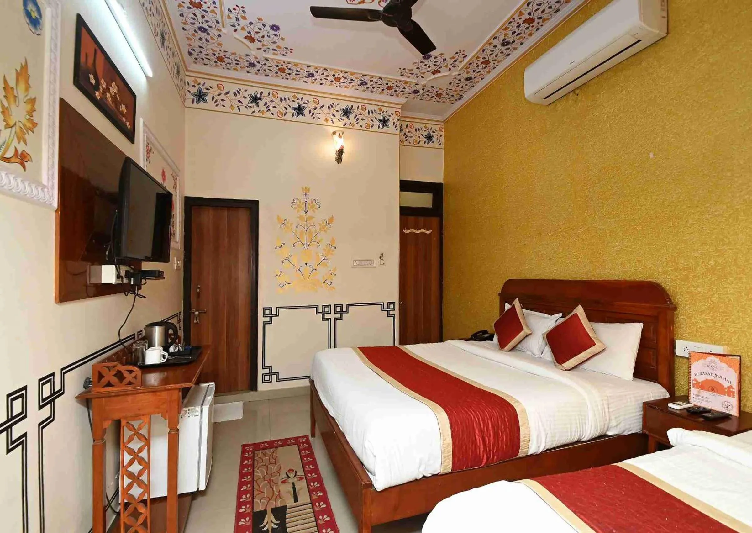Bed in Virasat Mahal Heritage Hotel-Jaipur City Center