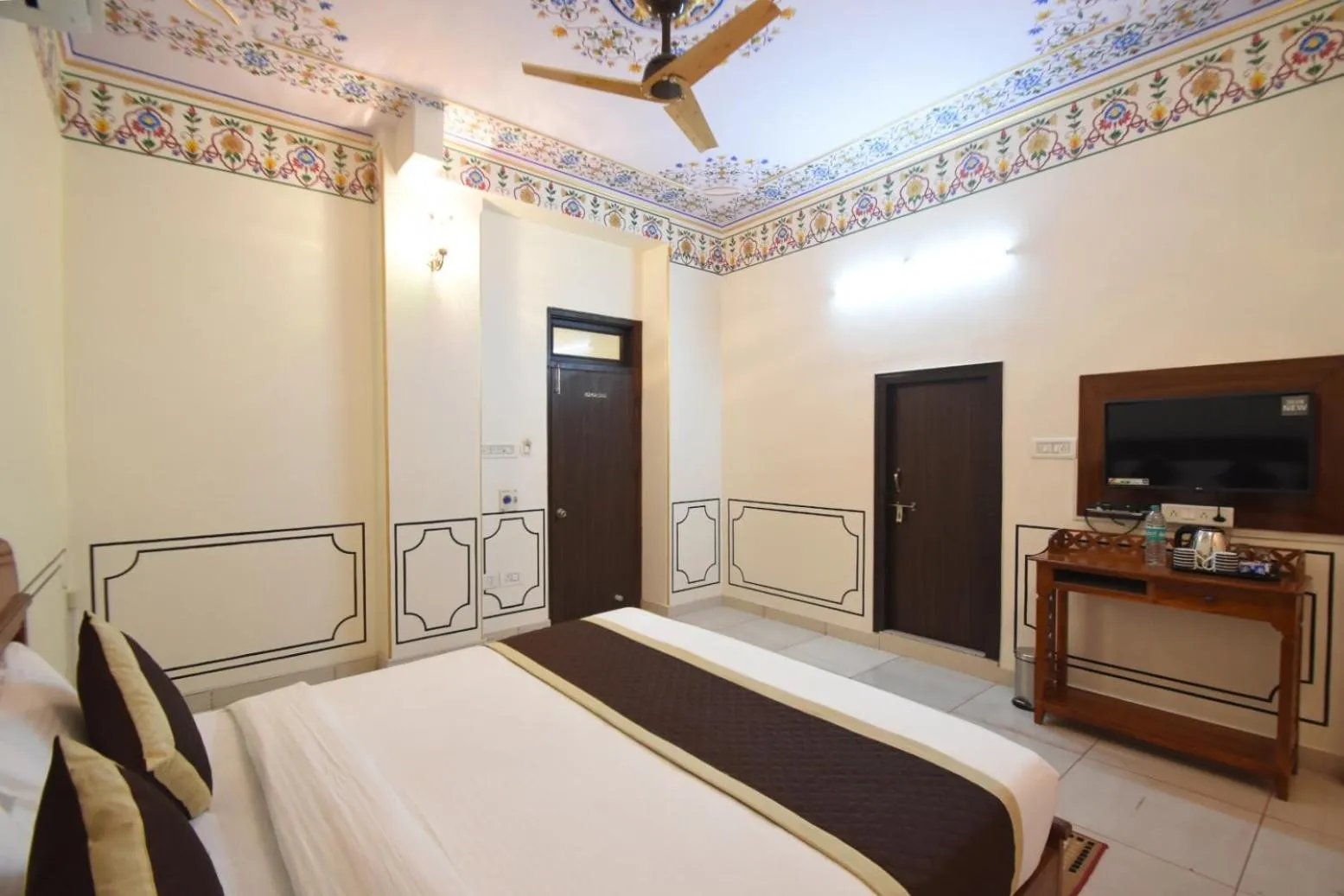 Bed in Virasat Mahal Heritage Hotel-Jaipur City Center
