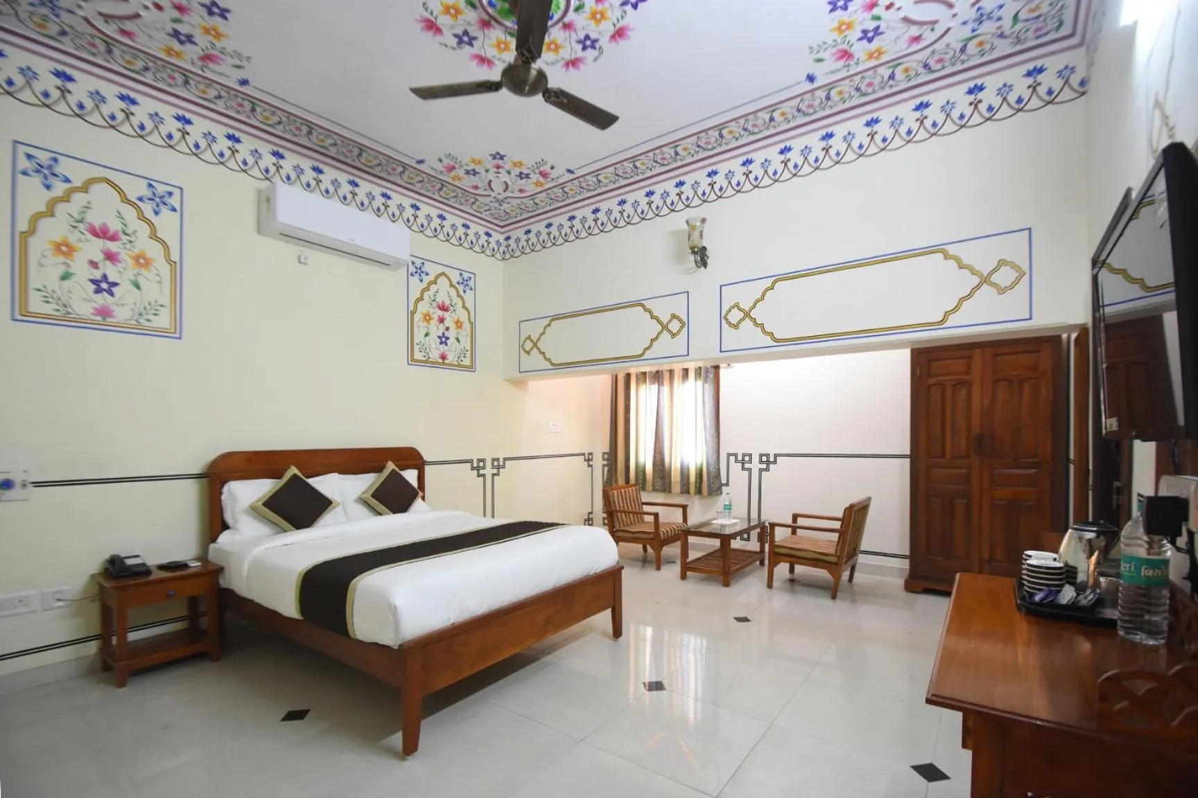 Bed in Virasat Mahal Heritage Hotel-Jaipur City Center