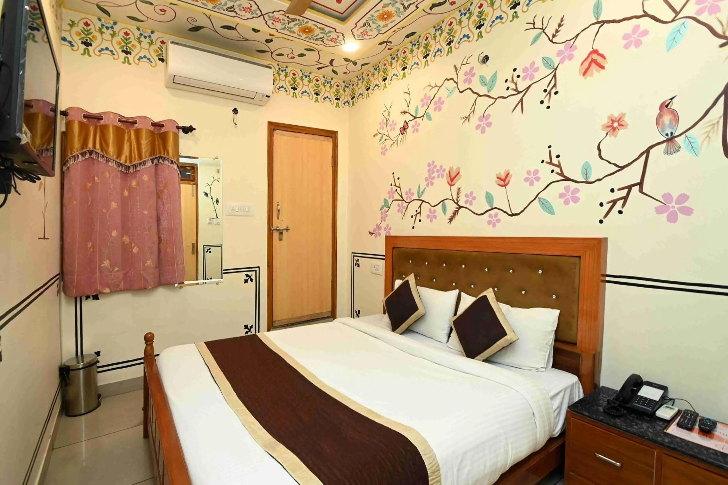Bed in Virasat Mahal Heritage Hotel-Jaipur City Center