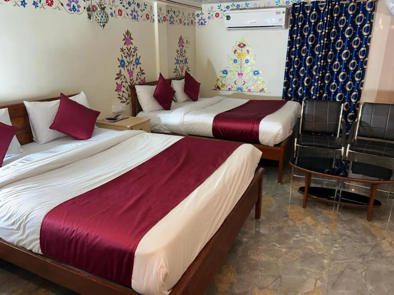 Bed in Virasat Mahal Heritage Hotel-Jaipur City Center