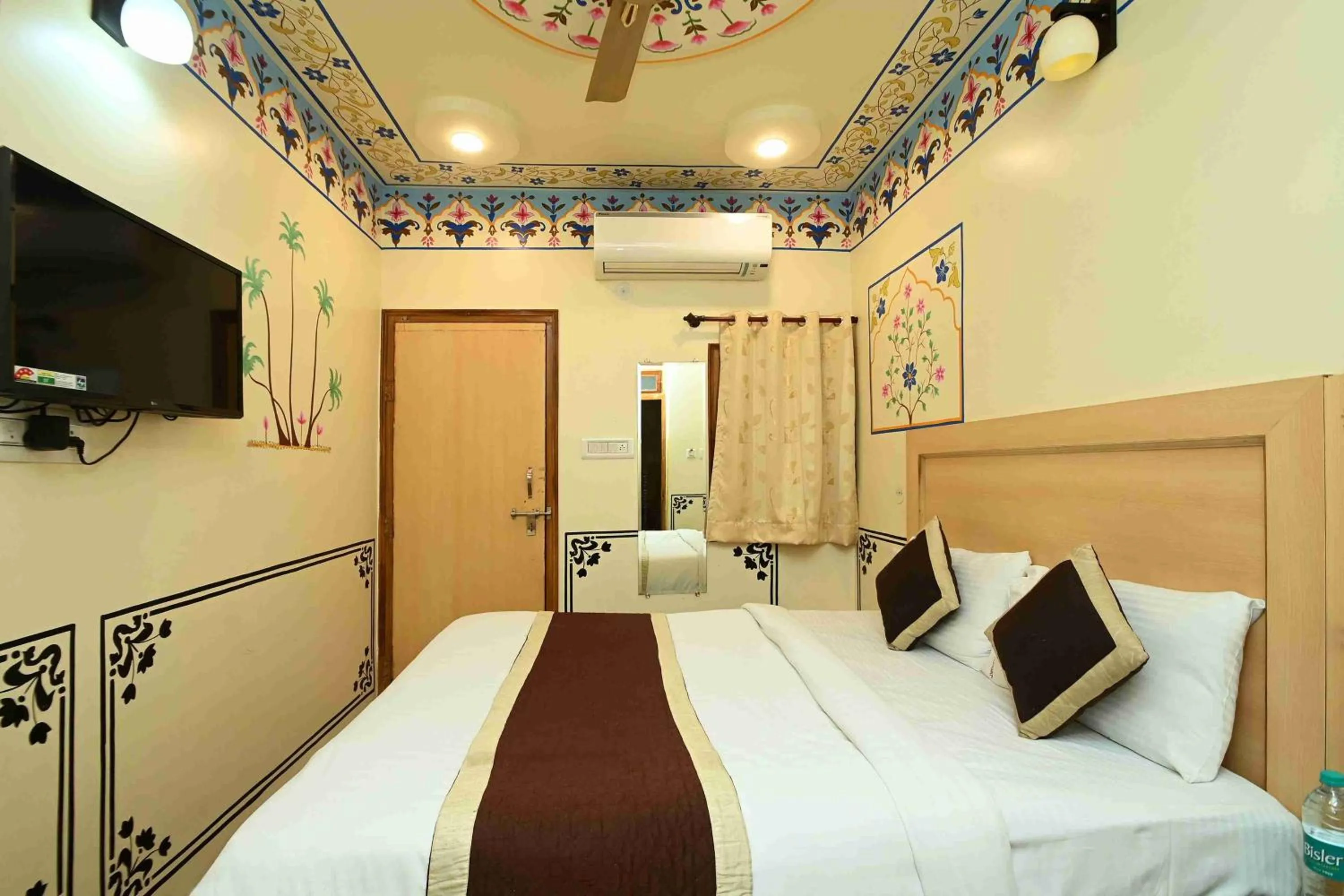 Bed in Virasat Mahal Heritage Hotel-Jaipur City Center