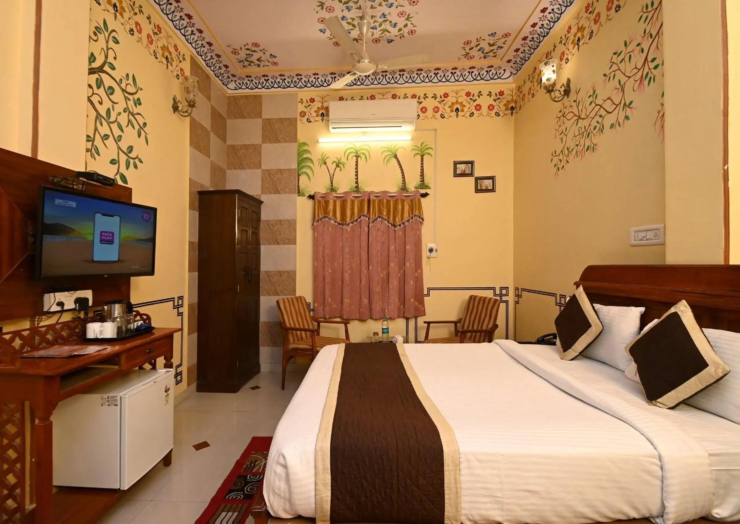 Bed in Virasat Mahal Heritage Hotel-Jaipur City Center