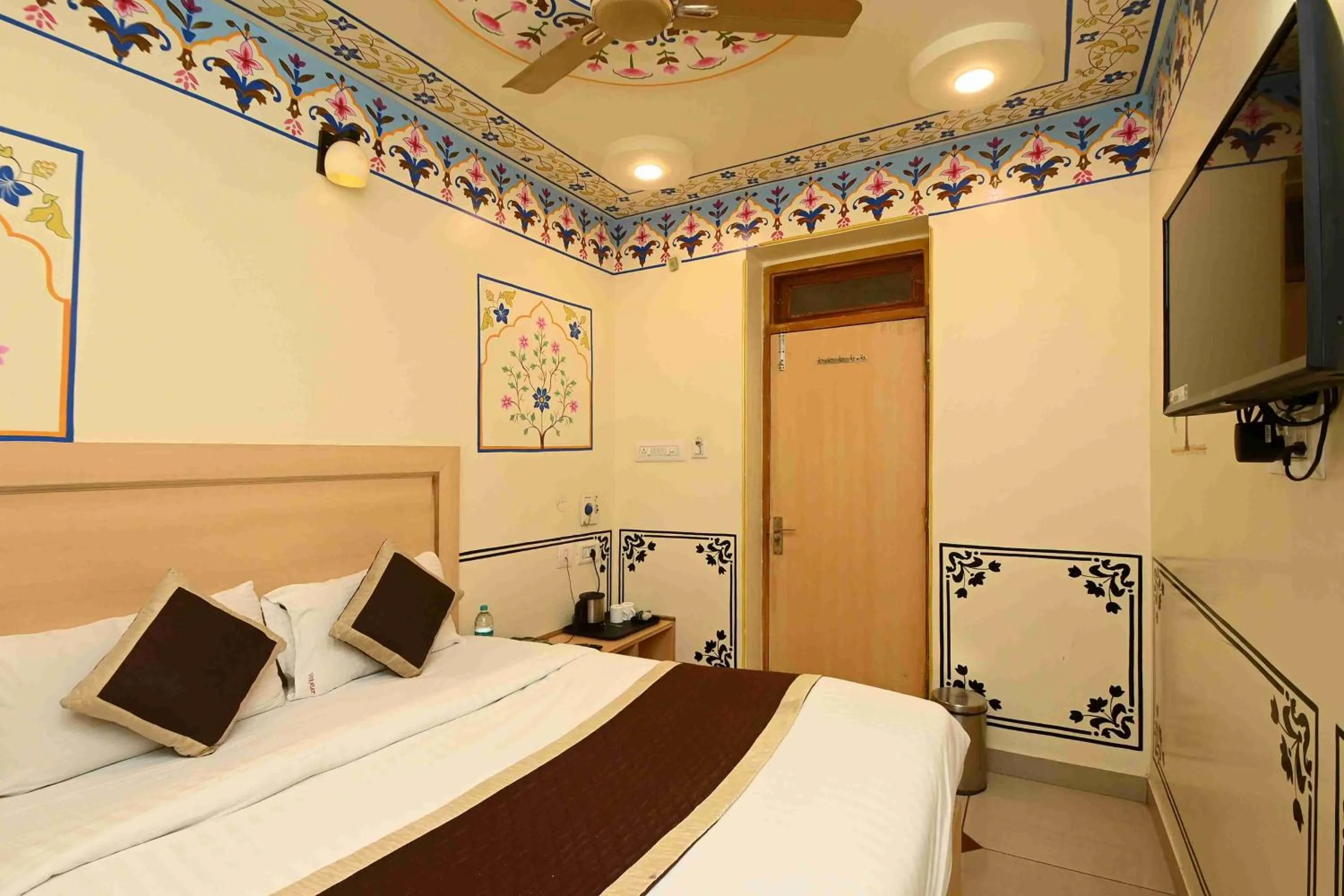 Bed in Virasat Mahal Heritage Hotel-Jaipur City Center