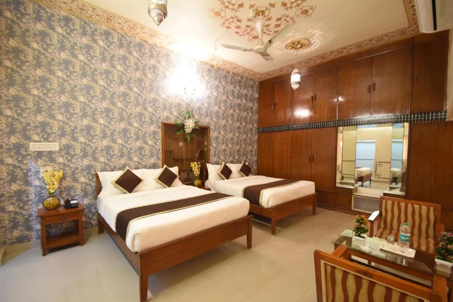 Bed in Virasat Mahal Heritage Hotel-Jaipur City Center