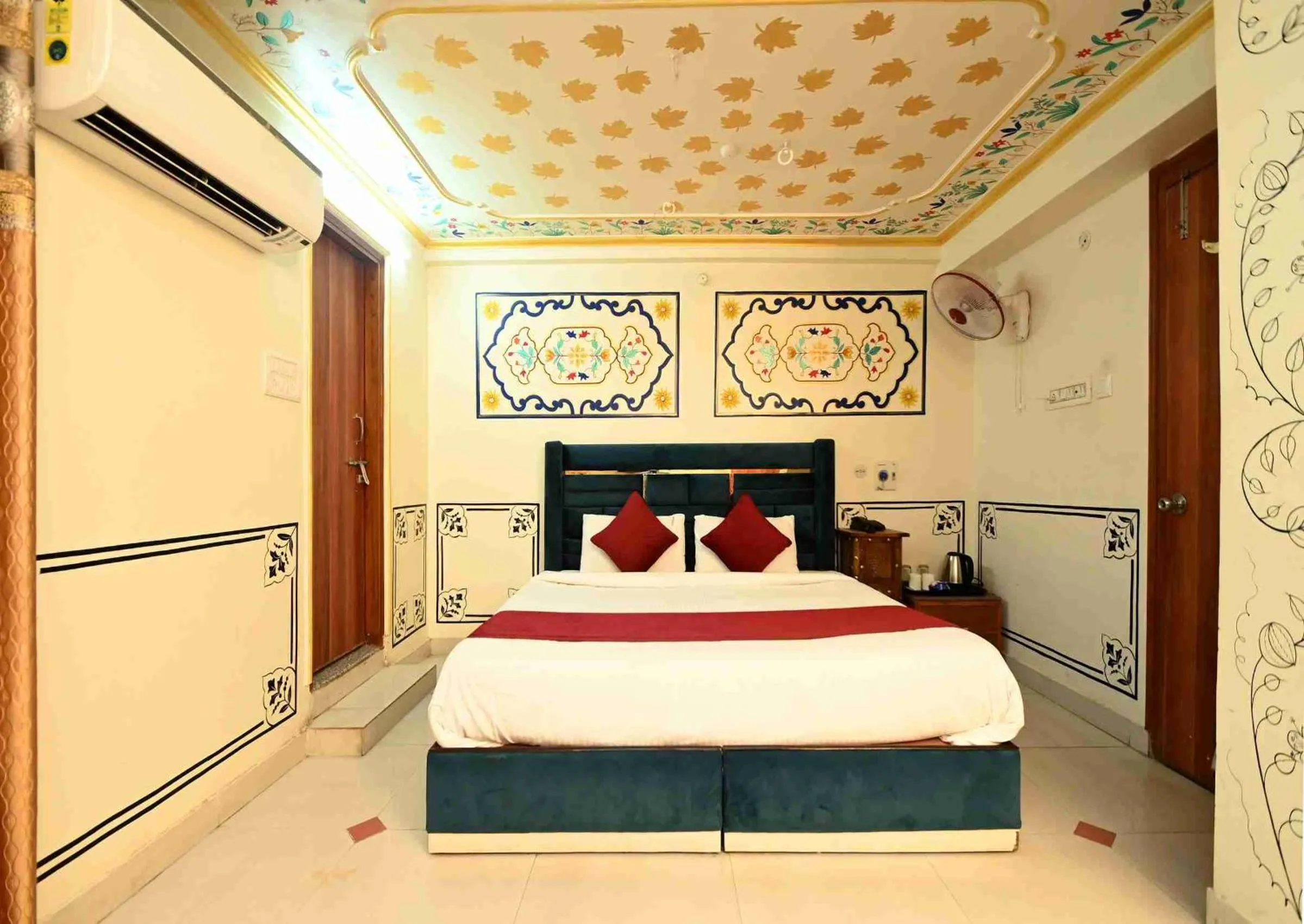 Bed in Virasat Mahal Heritage Hotel-Jaipur City Center
