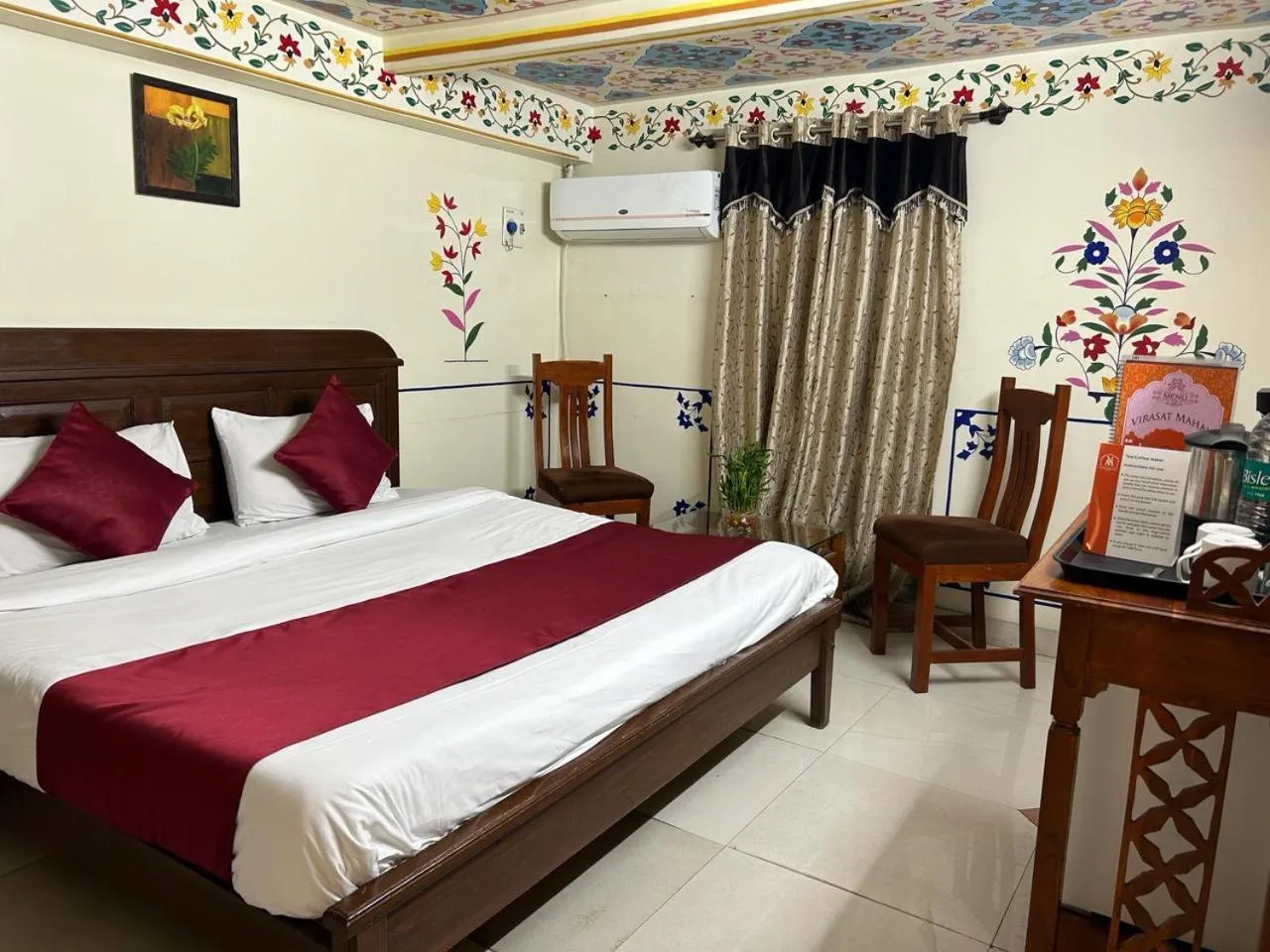 Bathroom, Bed in Virasat Mahal Heritage Hotel-Jaipur City Center