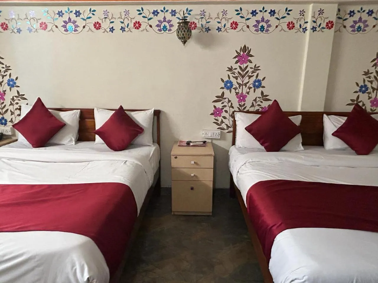 Bed in Virasat Mahal Heritage Hotel-Jaipur City Center