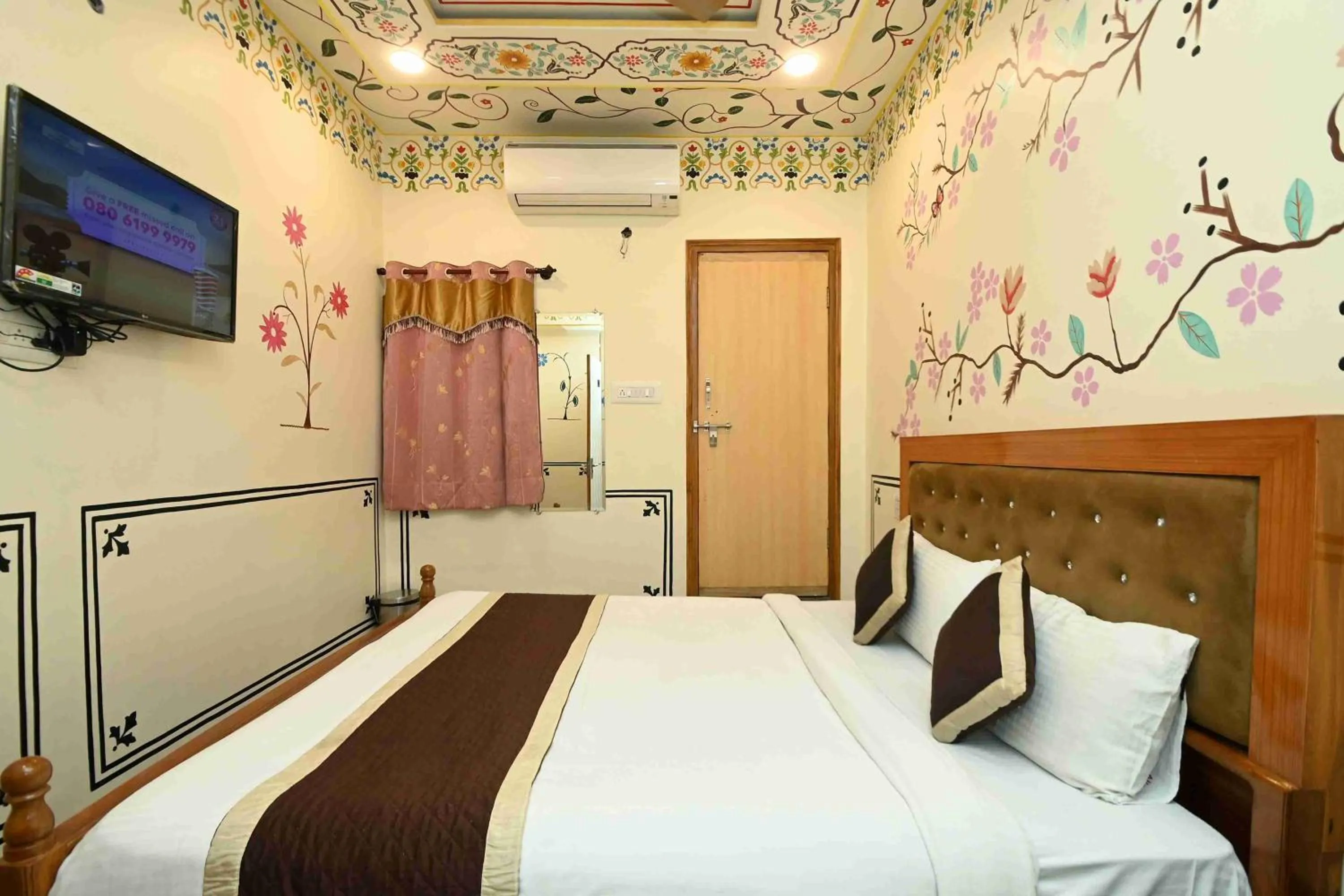 Bed in Virasat Mahal Heritage Hotel-Jaipur City Center