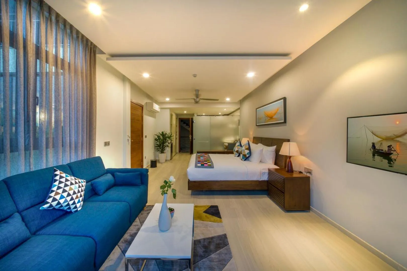 Bed in Beach Haven Suites Hội An Apartment