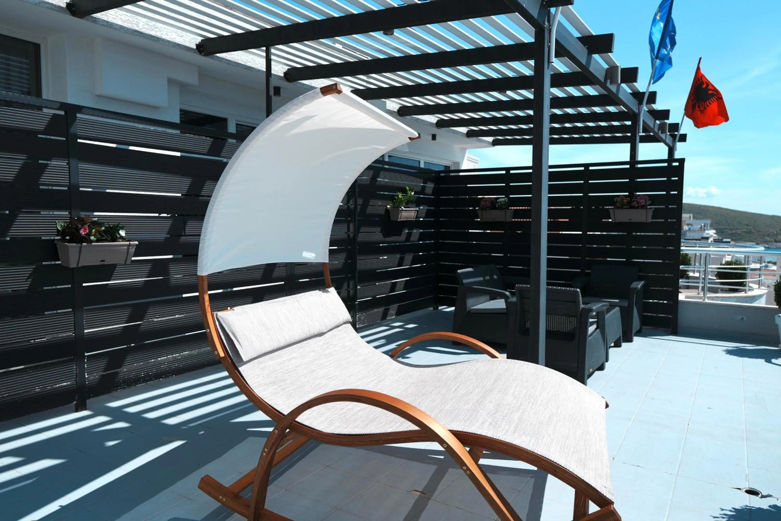 Patio in Hotel Blue Sky