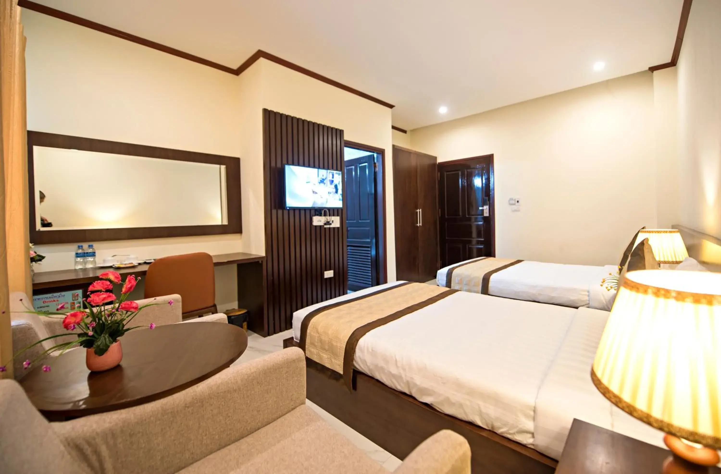 Bed in Premier Vang Vieng Hotel Bed in Premier Vang Vieng Hotel