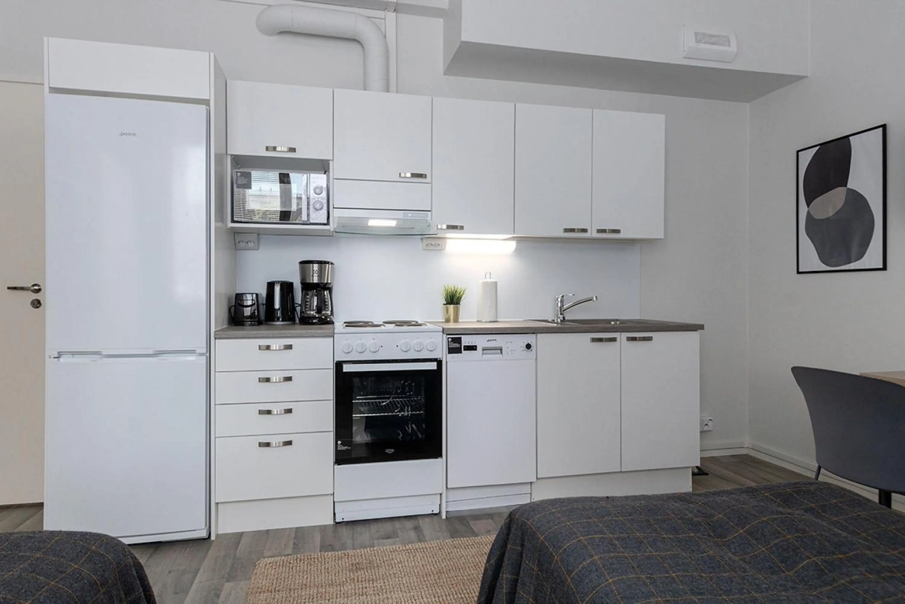 Kitchen or kitchenette in Forenom Serviced Apartments Rauma Kaivopuisto