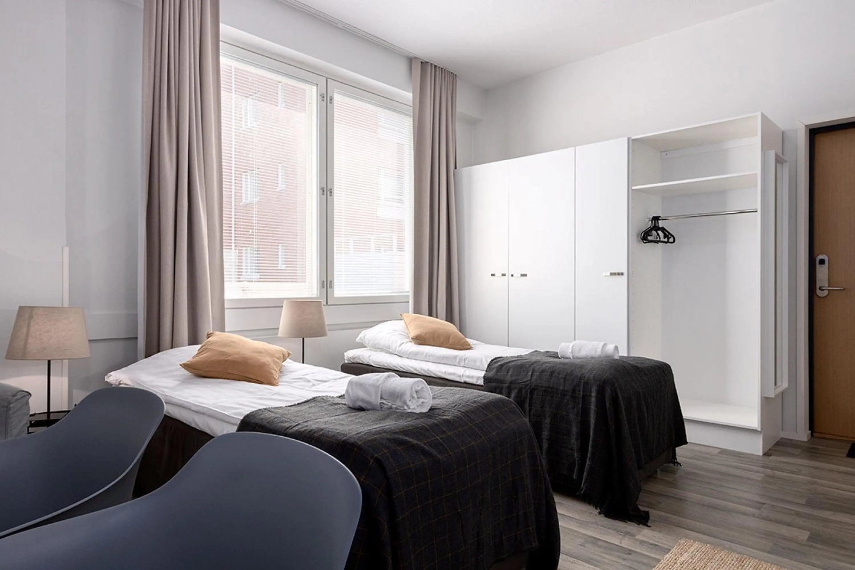 Bedroom, Bed in Forenom Serviced Apartments Rauma Kaivopuisto