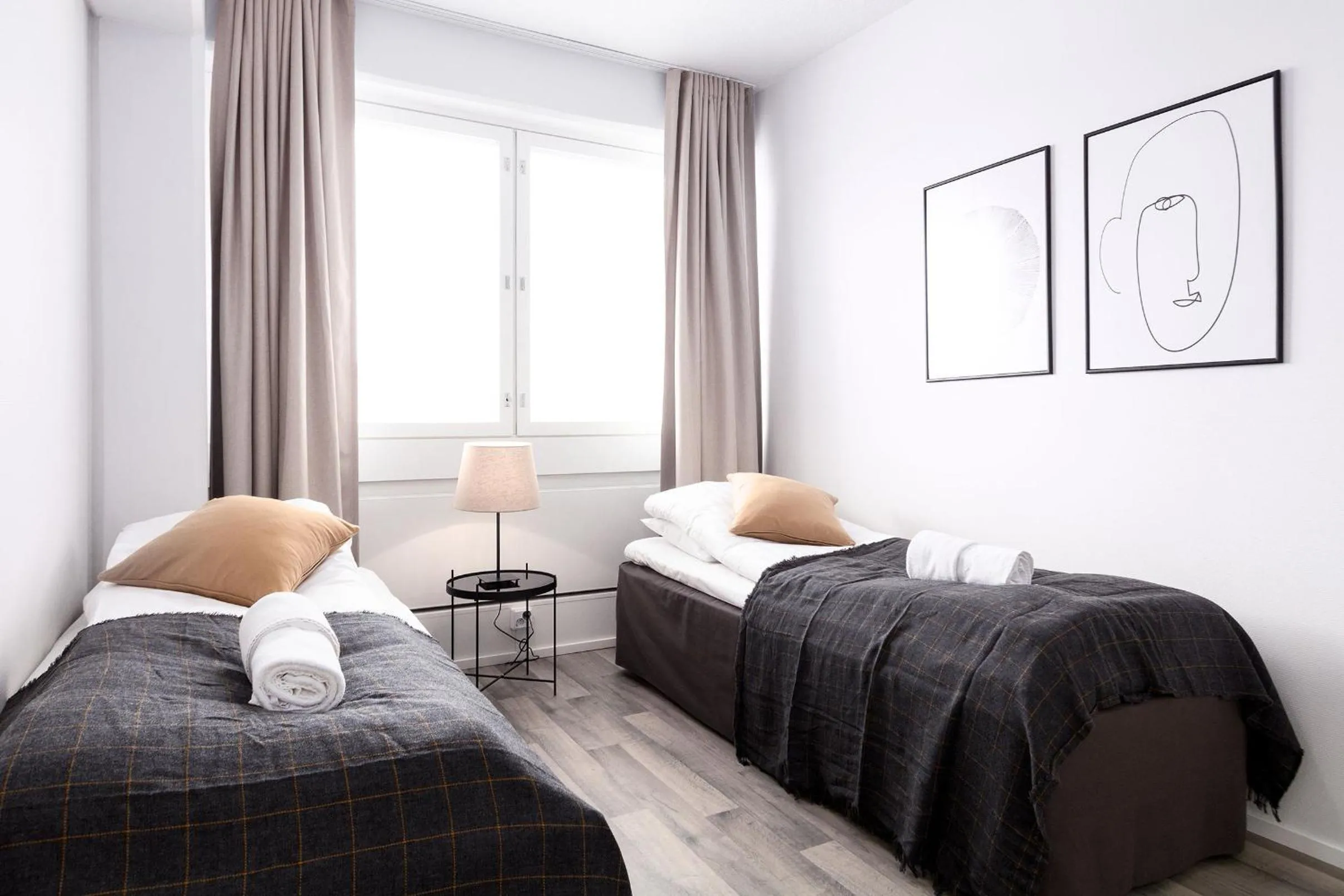 Bedroom, Bed in Forenom Serviced Apartments Rauma Kaivopuisto