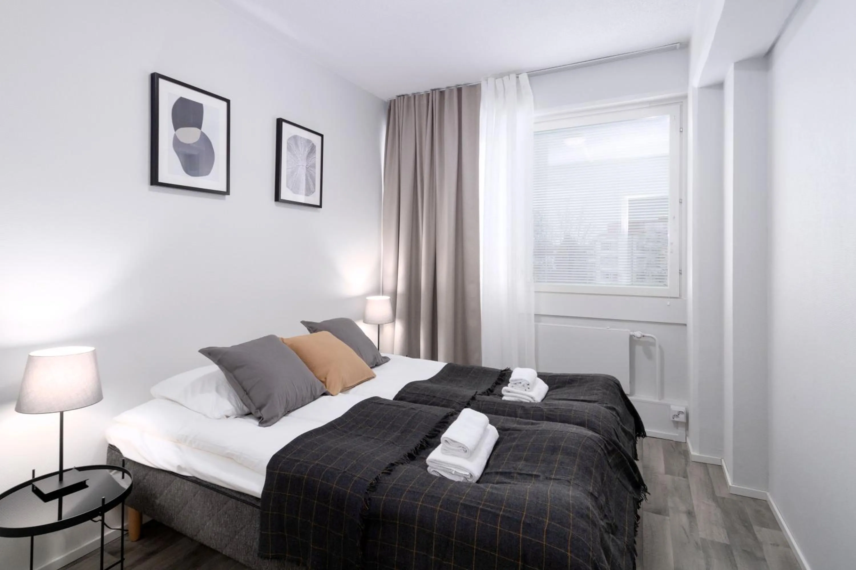 Decorative detail, Bed in Forenom Serviced Apartments Rauma Kaivopuisto