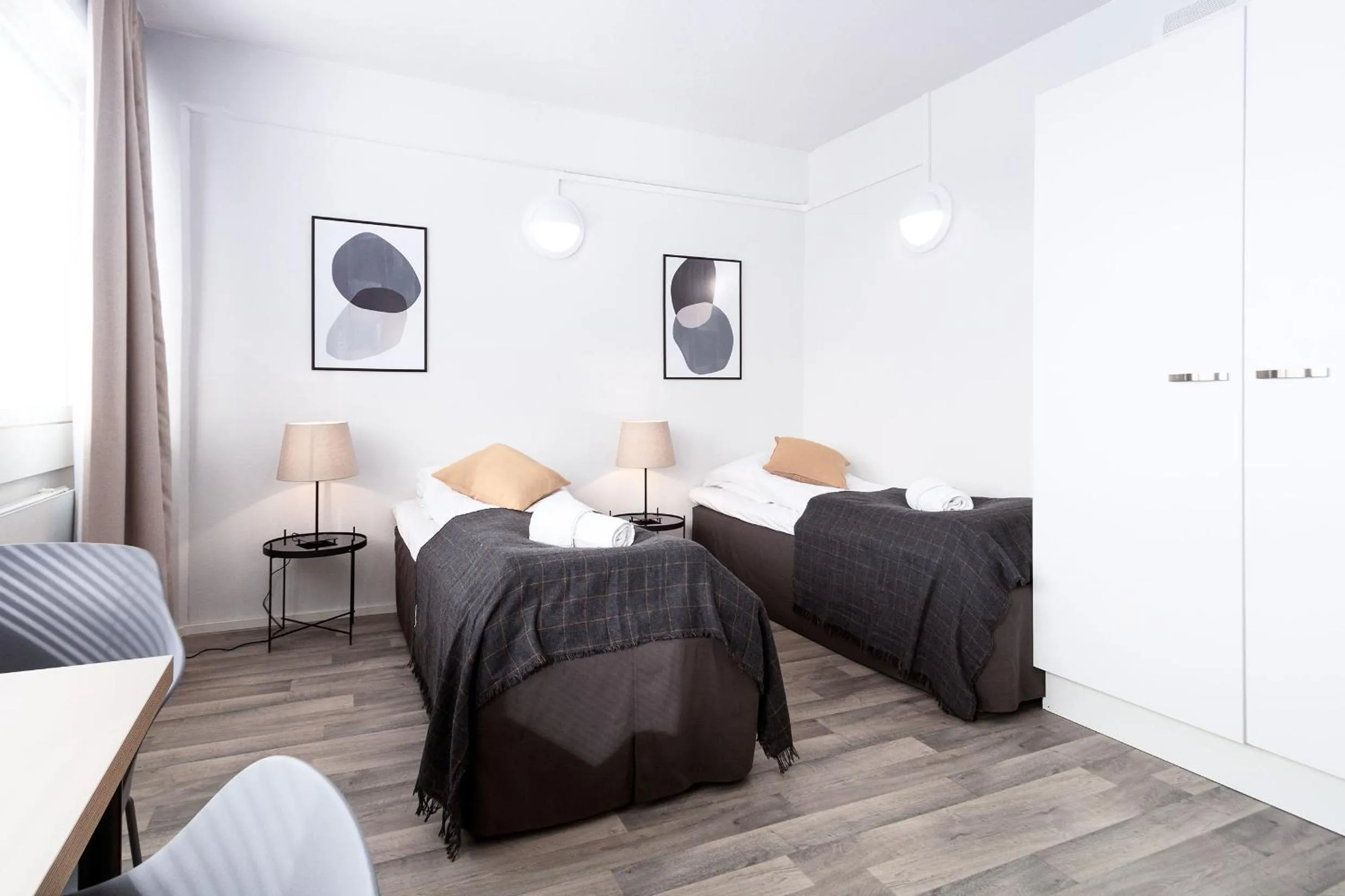 Decorative detail, Bed in Forenom Serviced Apartments Rauma Kaivopuisto