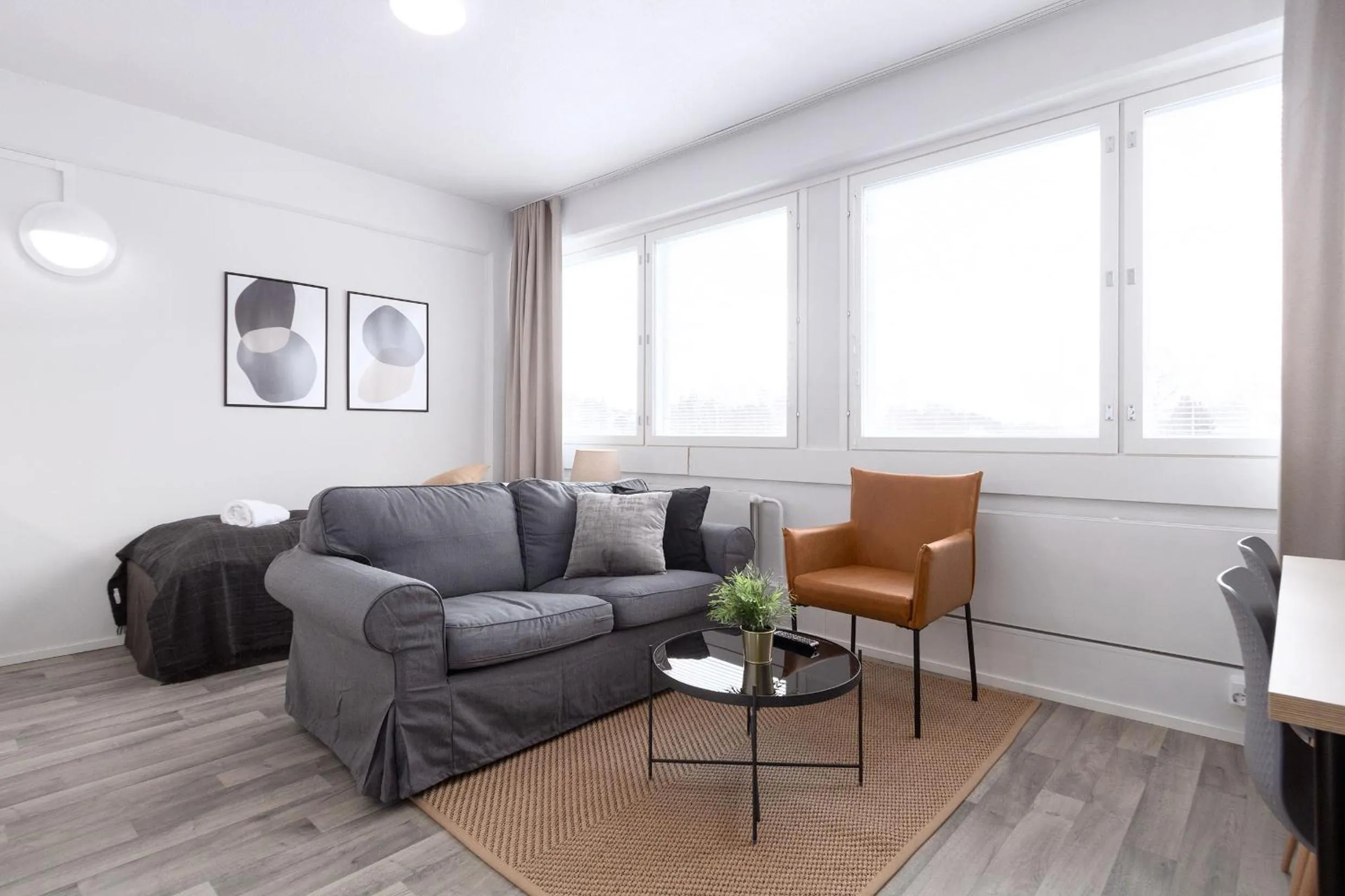 Bed in Forenom Serviced Apartments Rauma Kaivopuisto