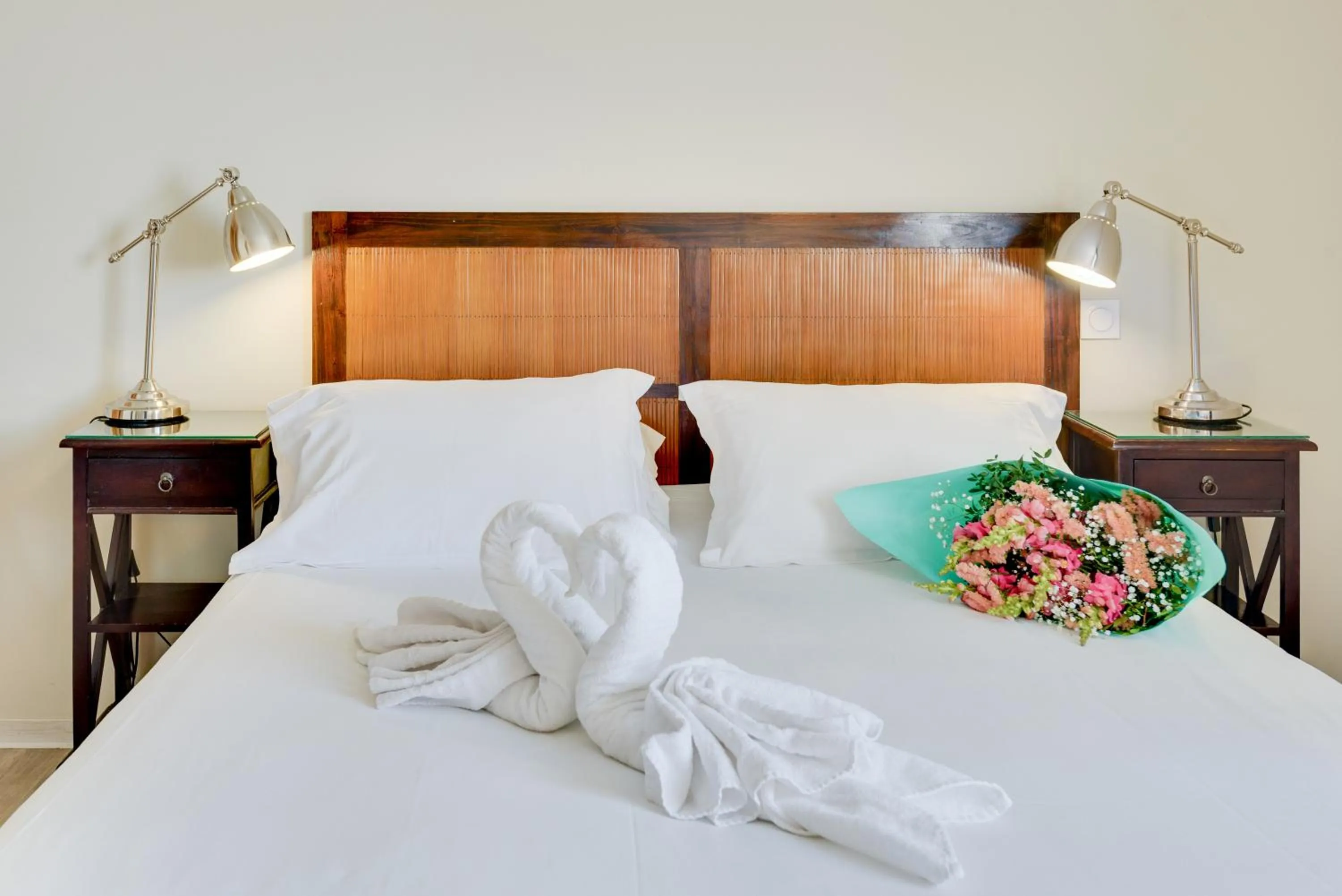 Bed in Kyriad Perpignan Sud