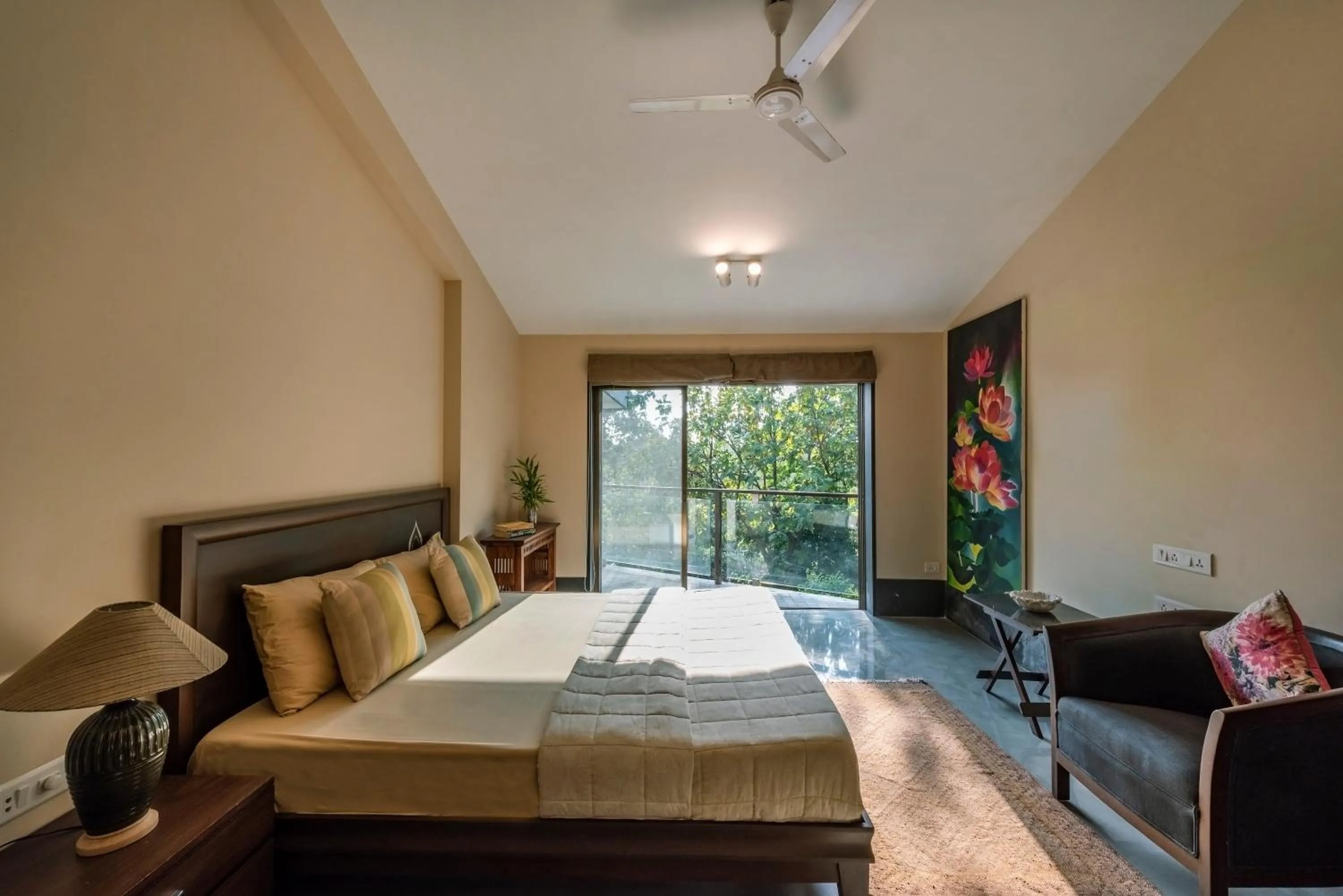 Bed in SaffronStays Masaya, Alibaug - pet-friendly villa with alfresco dining