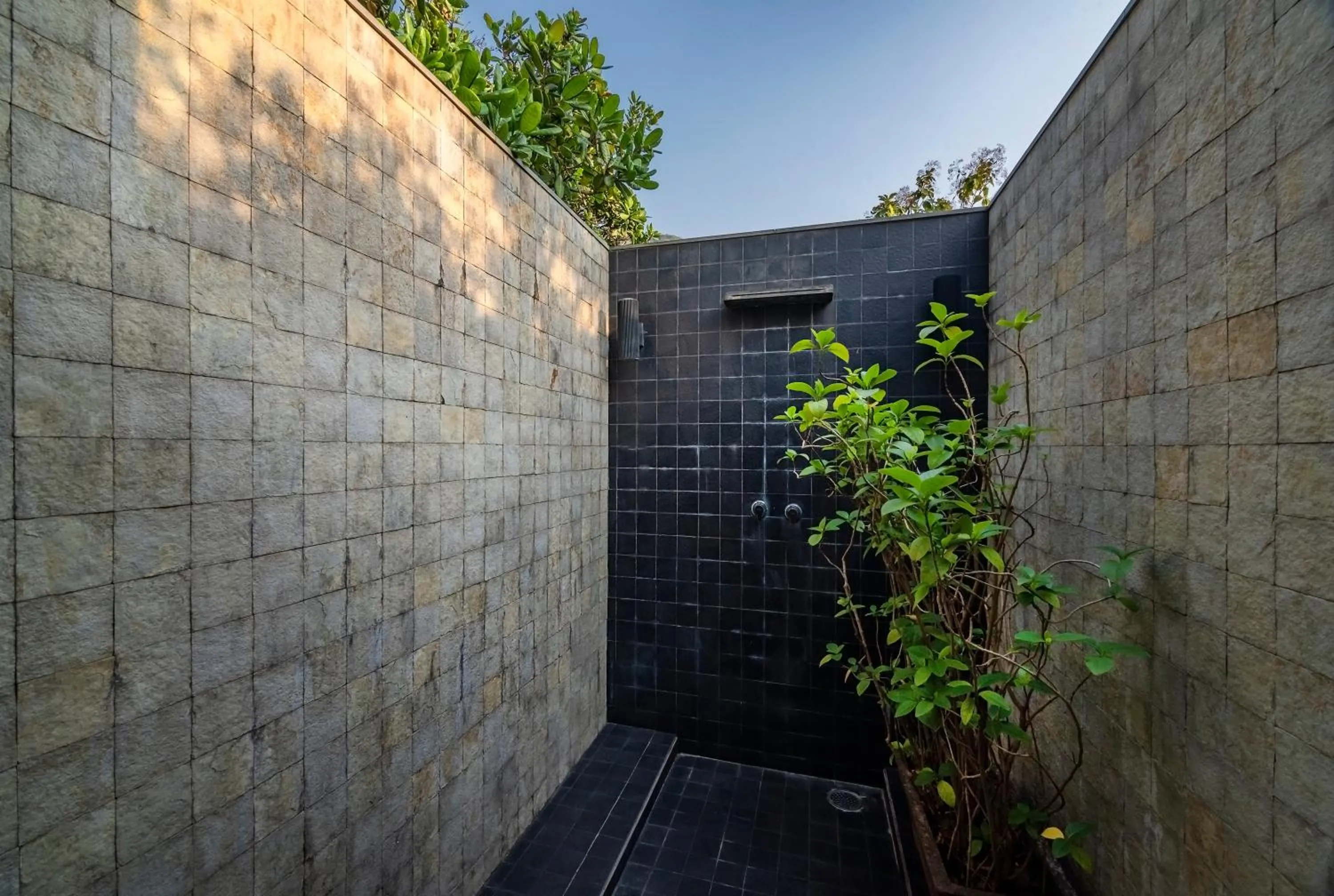 Shower in SaffronStays Masaya, Alibaug - pet-friendly villa with alfresco dining